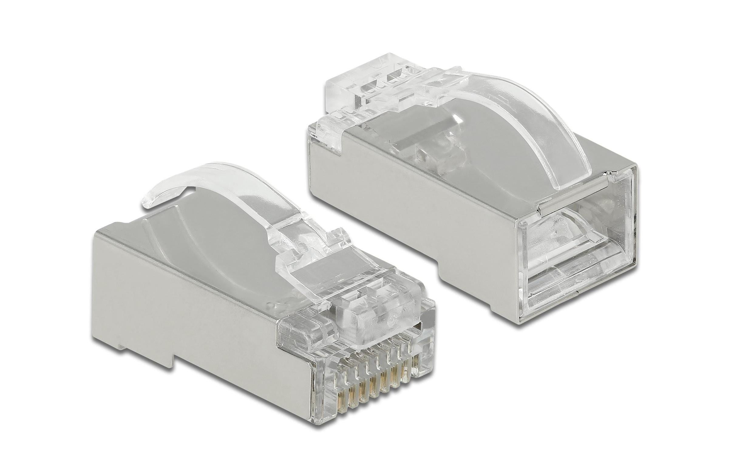 Delock RJ45 Stecker, STP, Cat.6, 20 Stück RJ45 Crimp+Cut+Curve Stecker