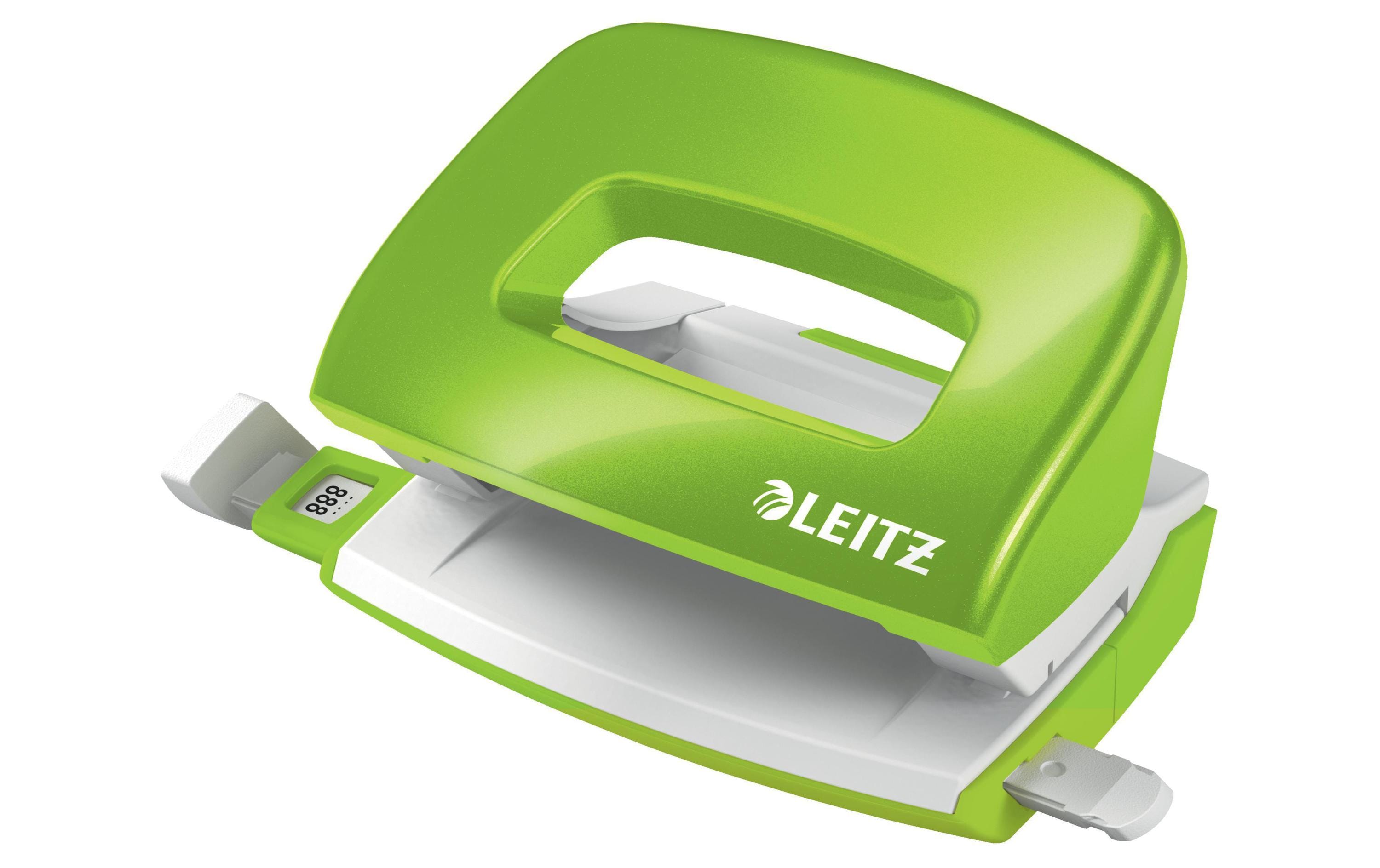 Leitz WOW Kleiner Locher NeXXt grün metallic, 10 Blatt, Metall