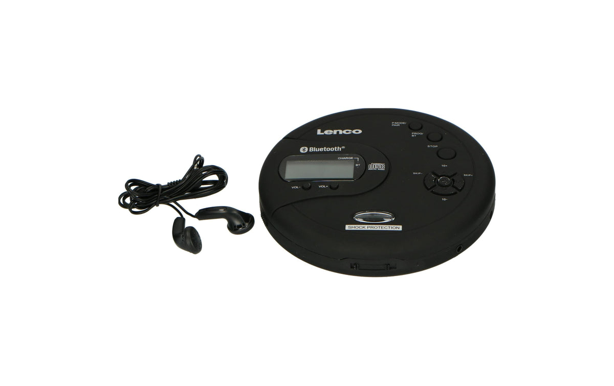 Lenco CD-300, CD / MP3 Player, BT, schwarz Bluetooth, portabel, inkl. Kopfhörer