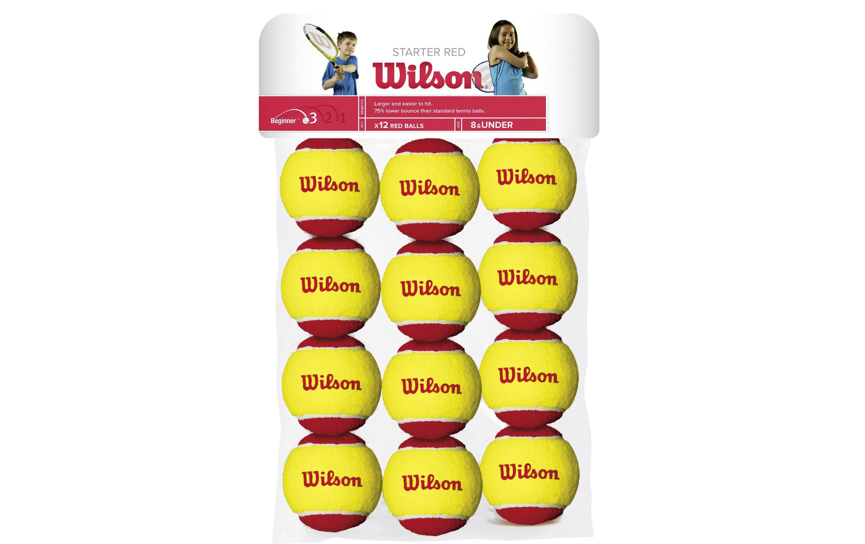 Wilson Tennis Bälle Starter 12er-Pack, red