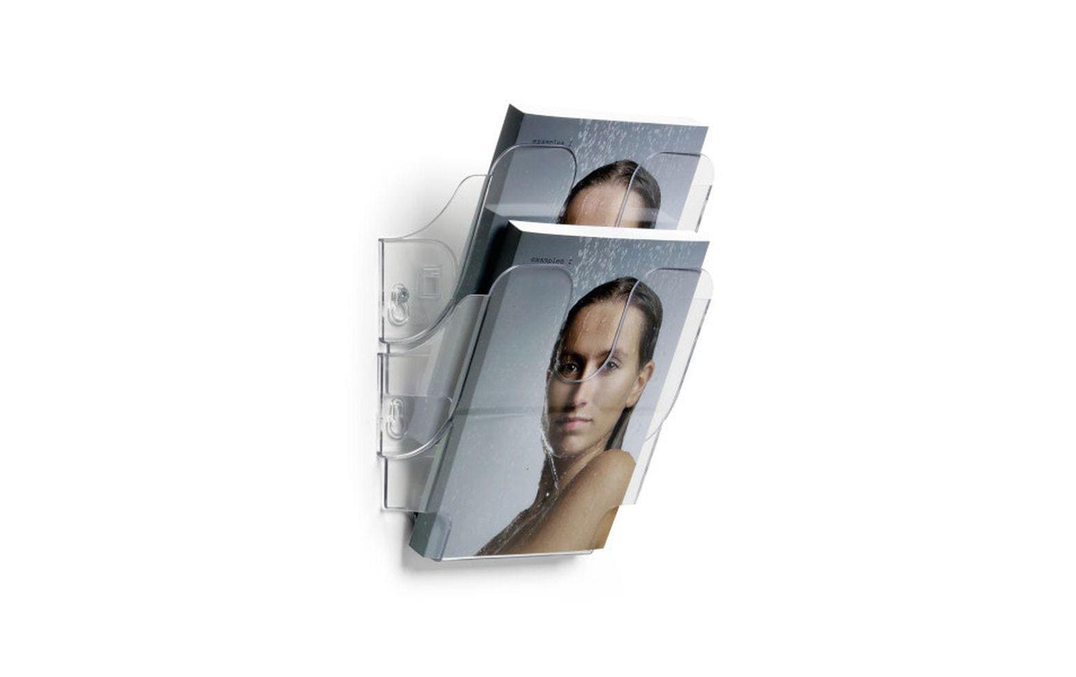 Durable Prospektständer Flexiplus 2 A5 2 Fächer, 180x250x105mm, transparent