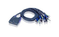 Aten CS64US: USB VGA KVM Switch,4Port,Audio USB 2.0, eingebaute Kabel, 2x 0.9/1.2m