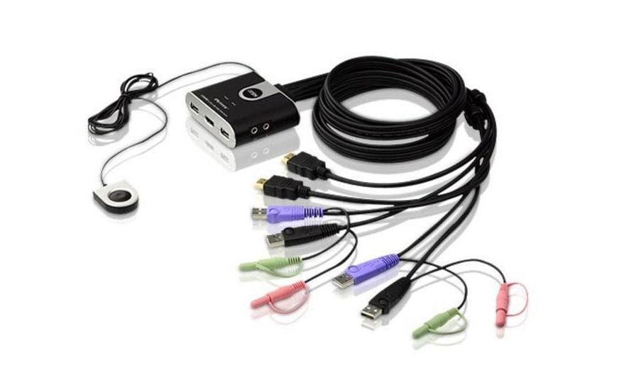 Aten CS692: HDMI KVM Switch, 2Port, Audio USB2.0, 2x integrierte KVM HDMI Kabel