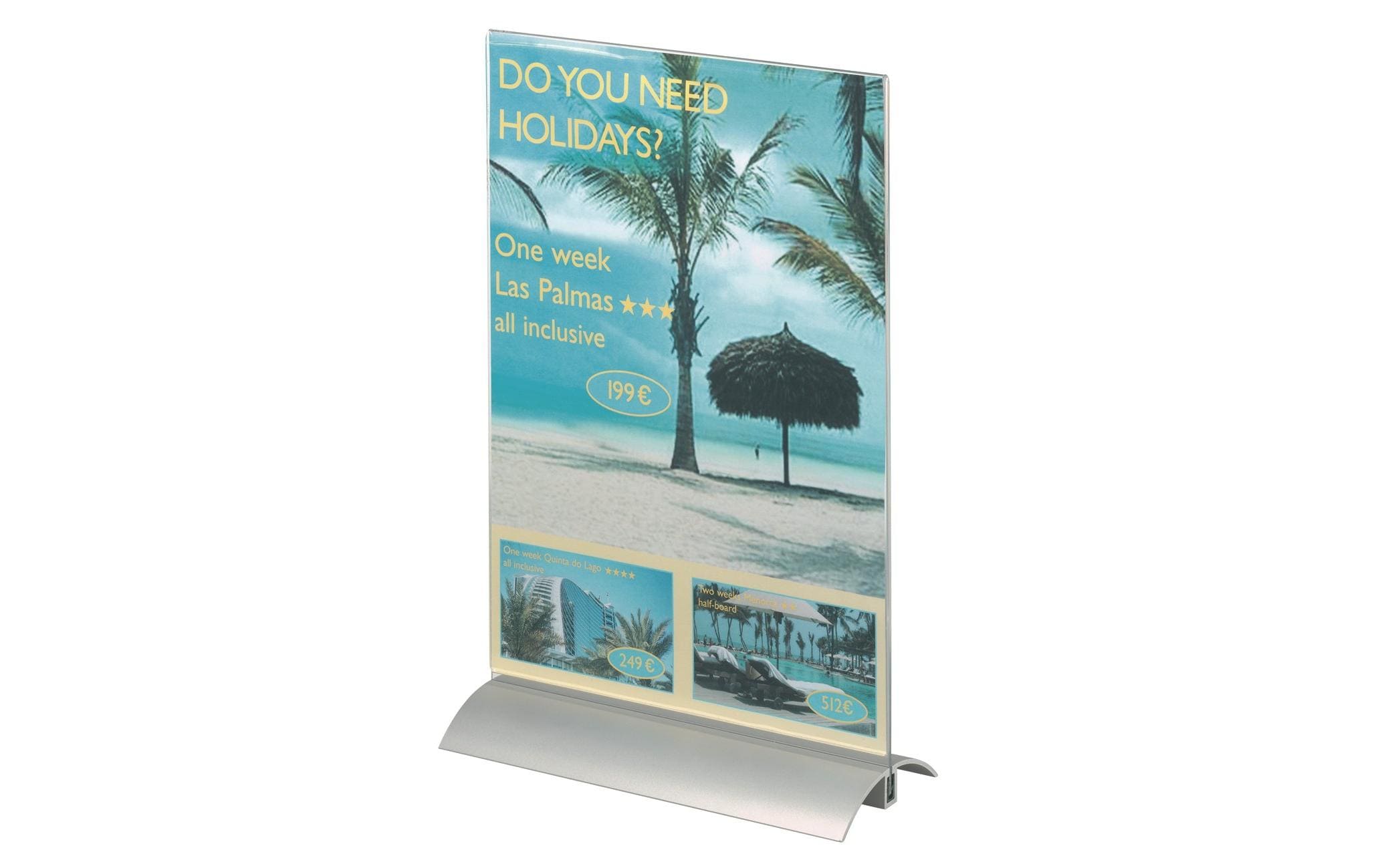 Durable Tischaufsteller Presenter A5 Aluminiumstandfuss, Acrylplatte