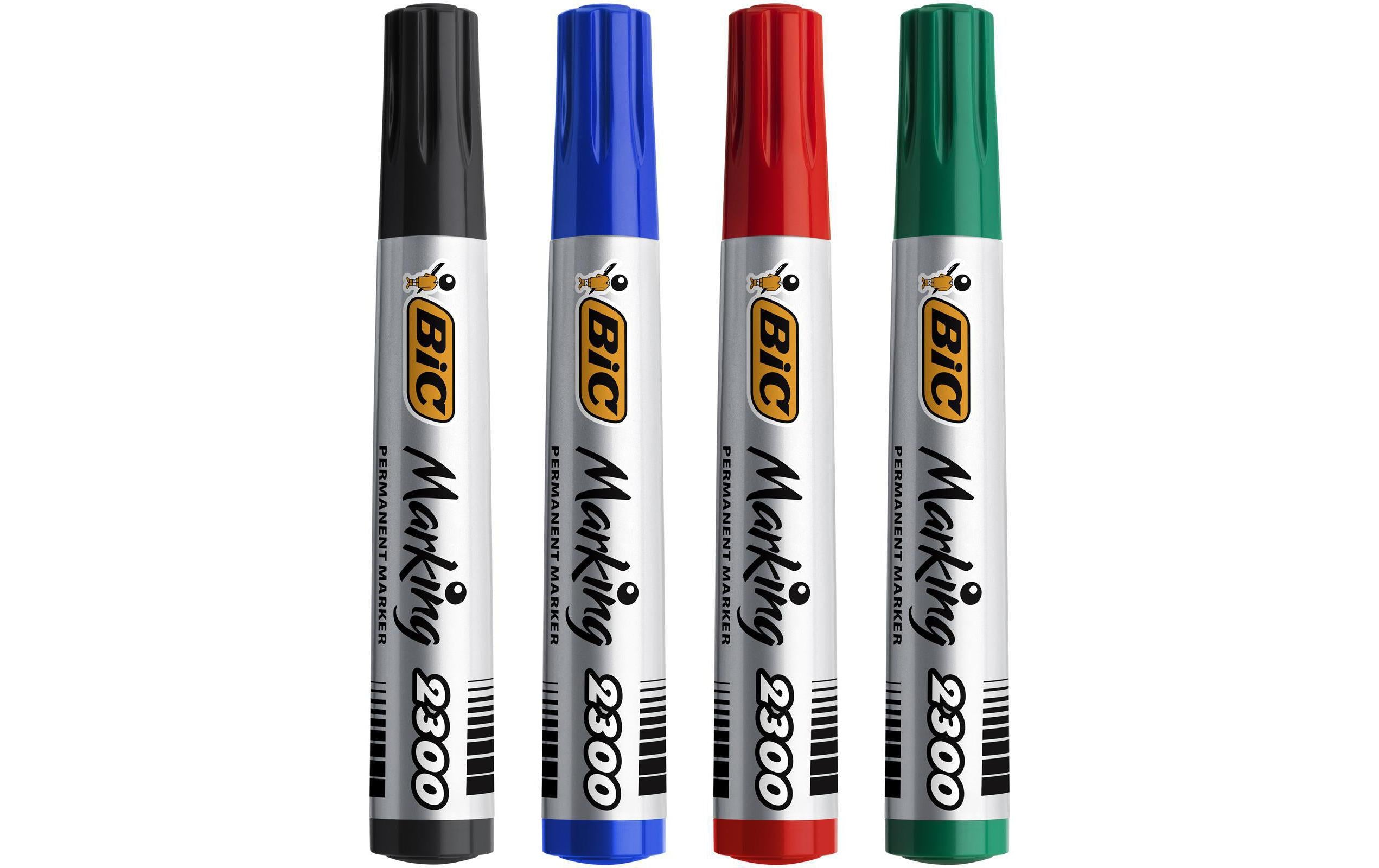 Bic Marking 2300 ECOlutions Öko Marker permanent, Keilspitze, assortiert, 4er Pack