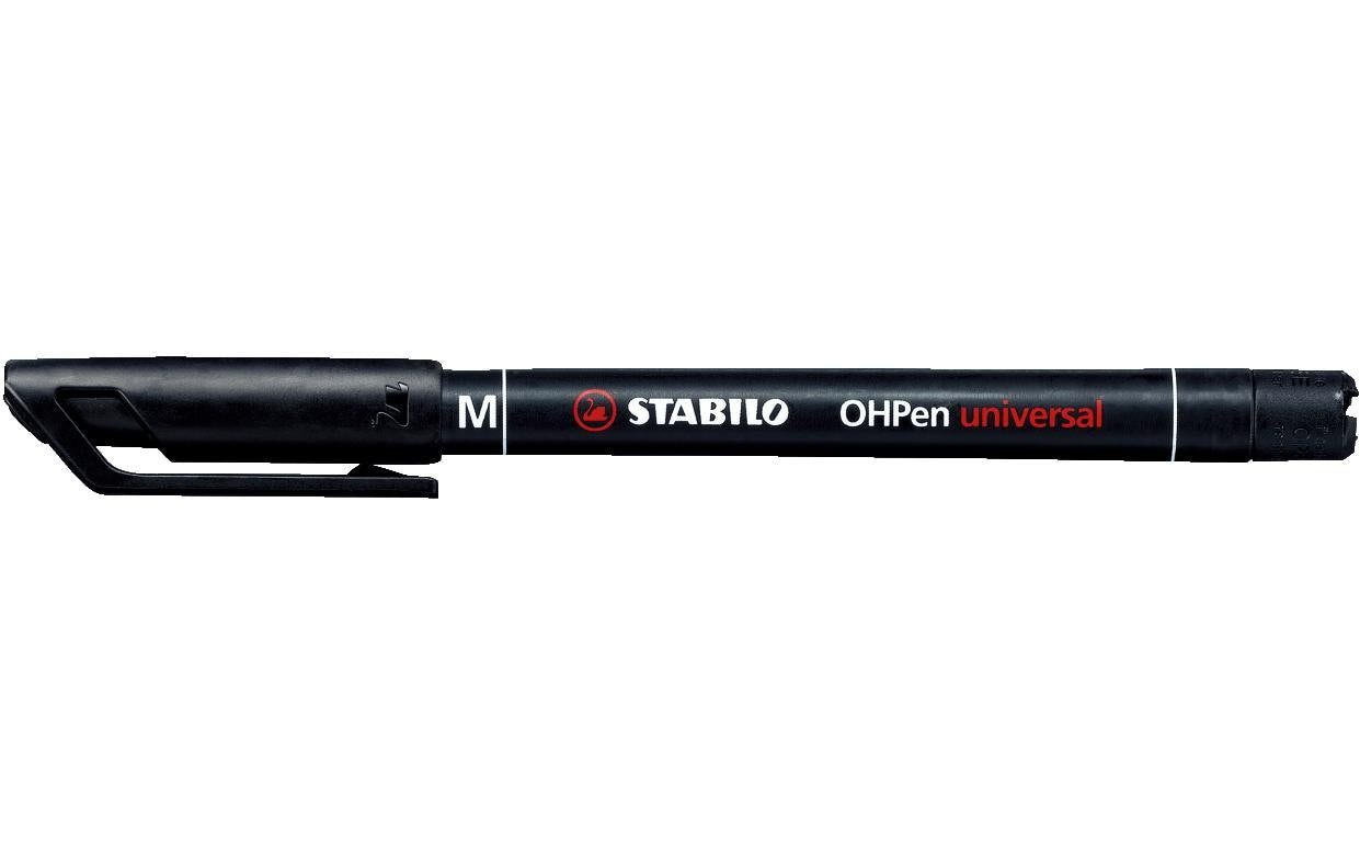 Stabilo OHPen universal Mittel schwarz Inhalt: 1 Stk., wasserfest,