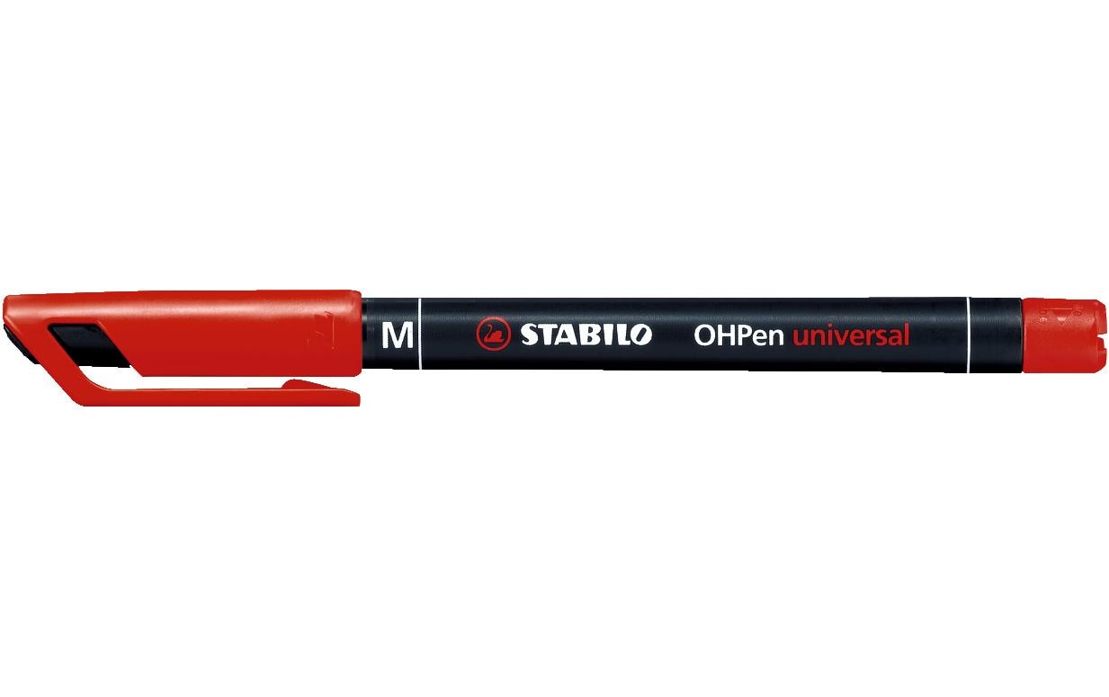 Stabilo OHPen universal Mittel rot Inhalt: 1 Stk., wasserfest,