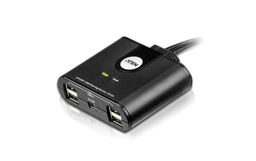 Aten USB 2.0 Sharing Switch: 4 Port 2 PC's teilen sich 4 USB Gerät