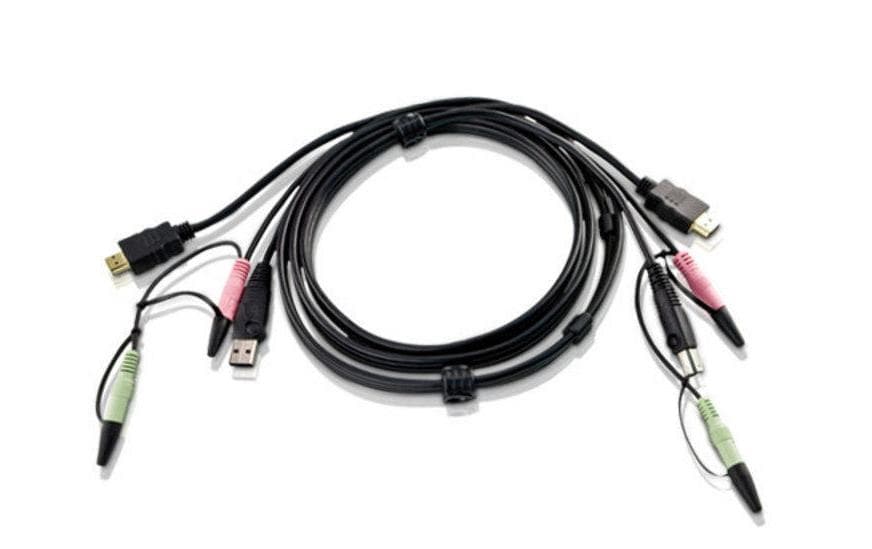 Aten 2L-7D02UH: USB-HDMI-KVM-Kabel 1.8M Anschluss: HDMI, USB und Audio