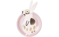 Rico Design Pappteller Hase rosa, 23 x 23cm