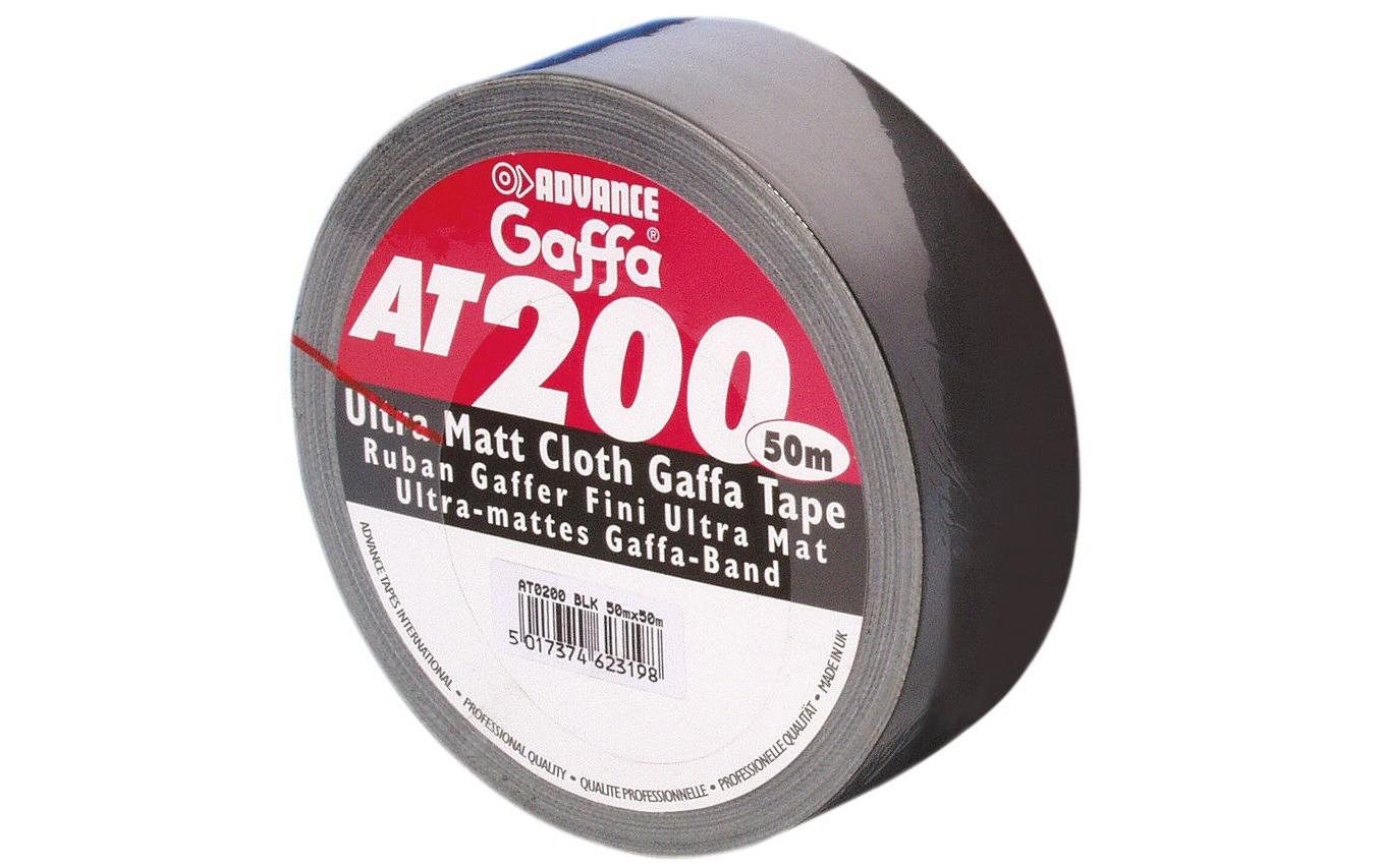 Advance AT200 Gaffa-Tape matt schwarz Gewebeband, 50 mm breit, 50m lang