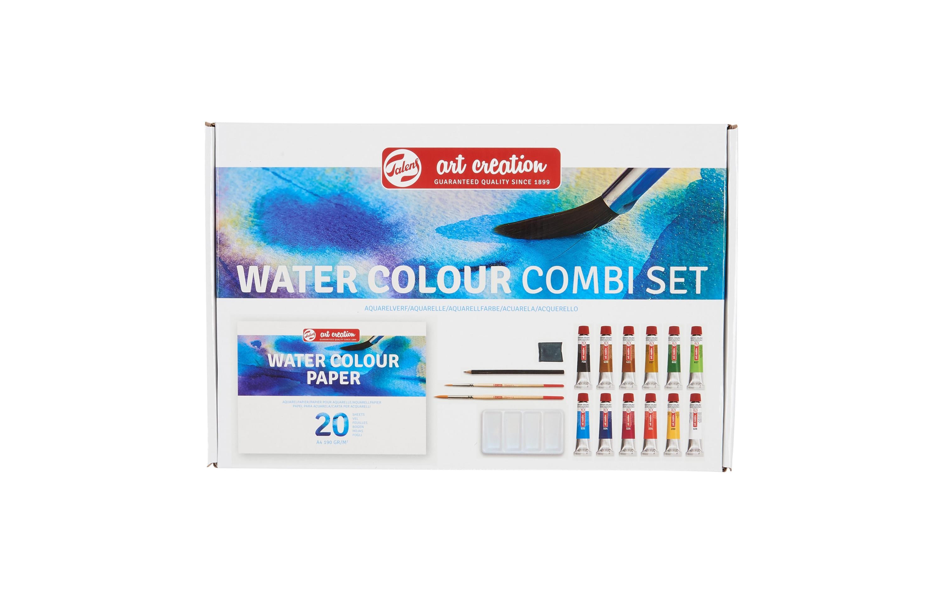 Talens Wasserfarbe Kombi Set inkl. Papierblock, Pinsel etc.