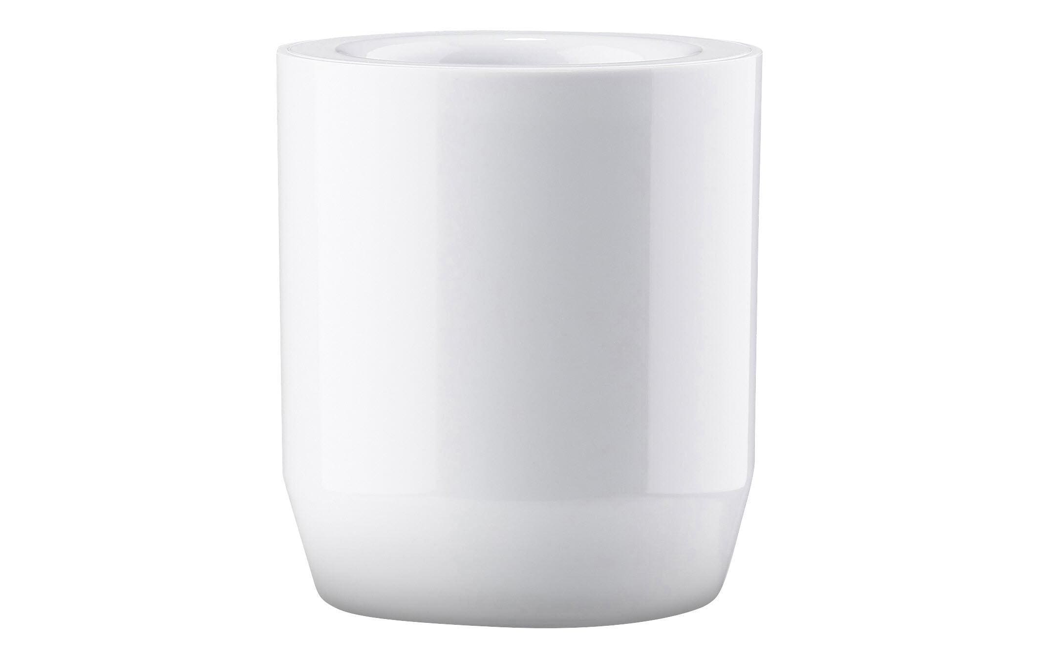 Zone Zahnputzbecher SUII 9cm weiss H 9 cm D 7.8 cm, Thermo Plastic Acryl