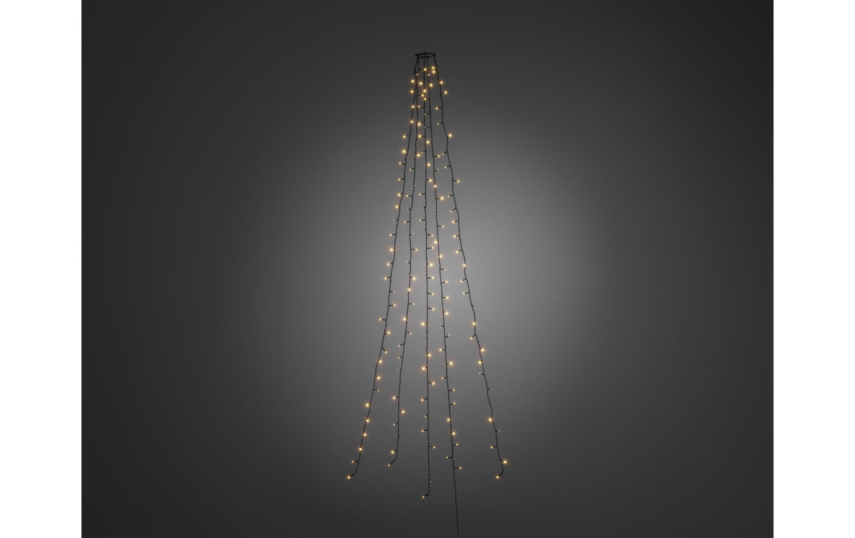 Konstsmide Baummantel LED, 5x30 LED, Indoor Bernsteinfarben, Kabel dunkelgrün