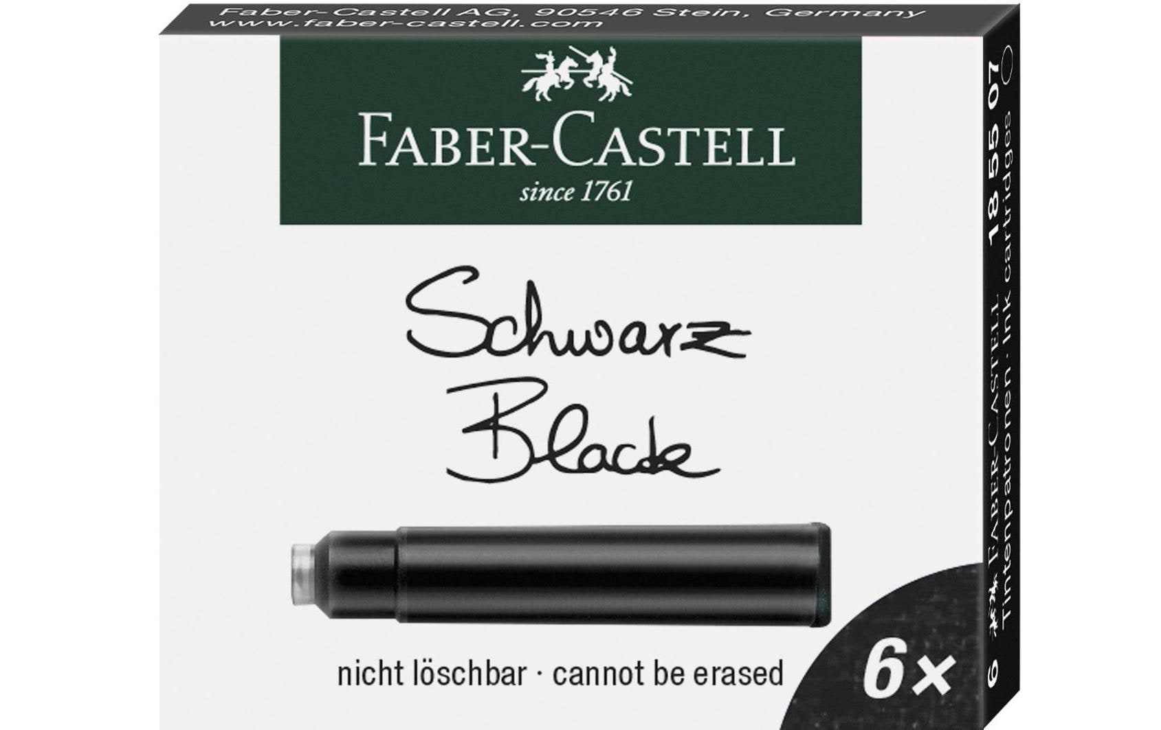 Faber-Castell Tintenpatrone 6 Stück schwarz