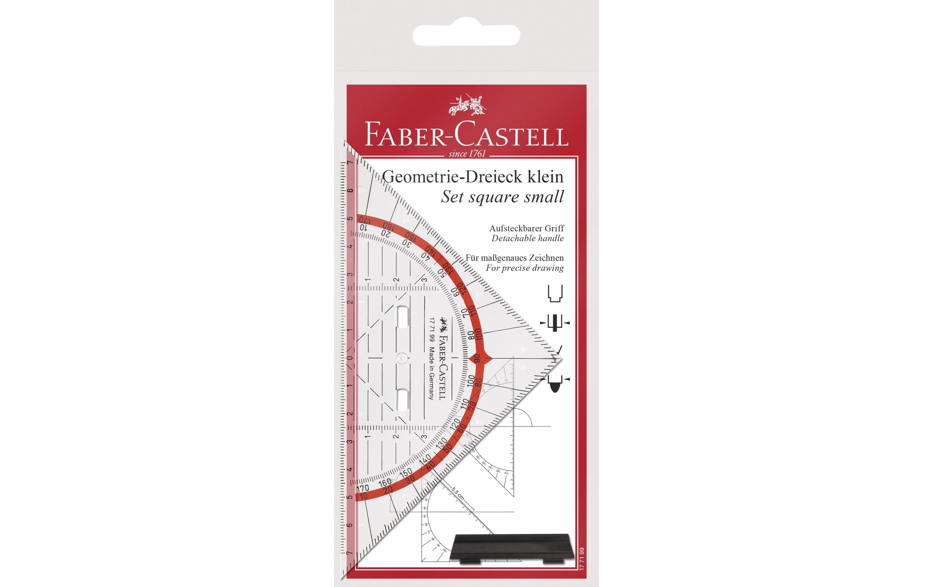 Faber-Castell Geodreieck 14 cm mit Griff glasklar