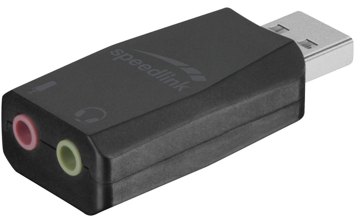 Adapter USB zu Mikrofon und Kopfhörer verbindet PC mit Kopfhörer und Mikr.-Buchse
