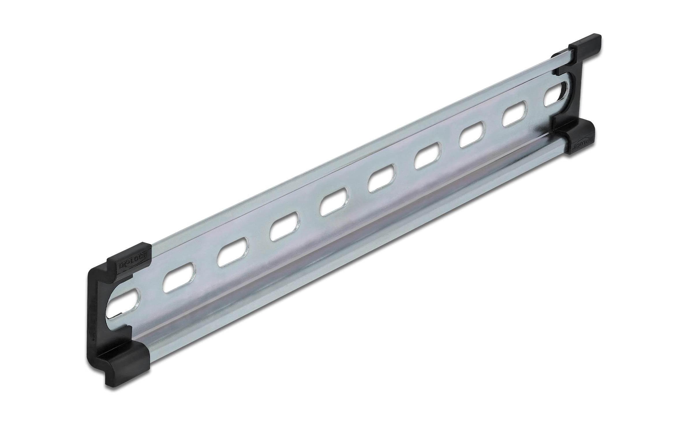 Delock Hutschiene 25cm, mit Schlitzlöcher 250 x 35 x 7.5mm, Stahl
