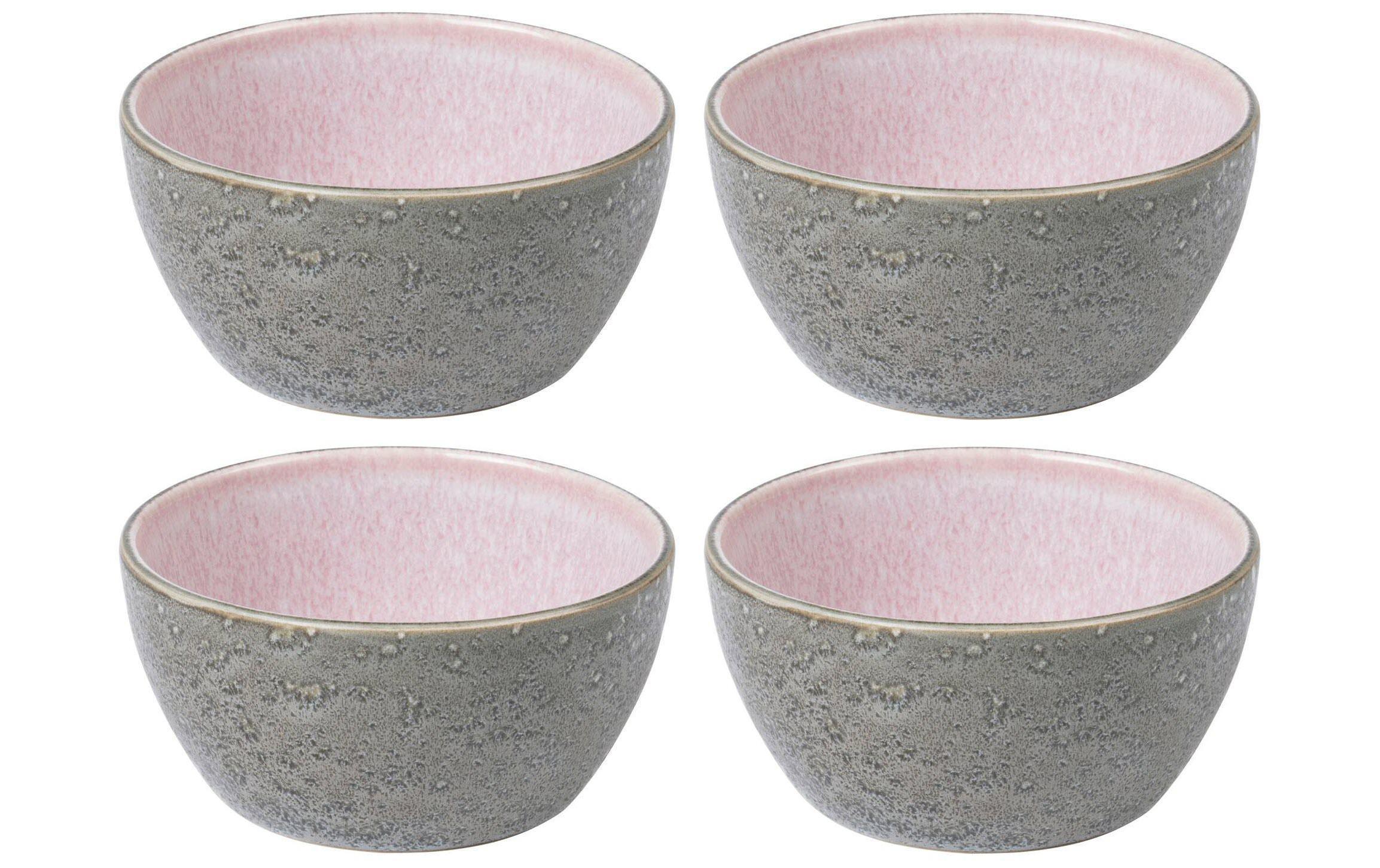 Bitz Schale 12cm Grau/Pink 4 Stk., D: 12cm, H: 6cm, Stoneware