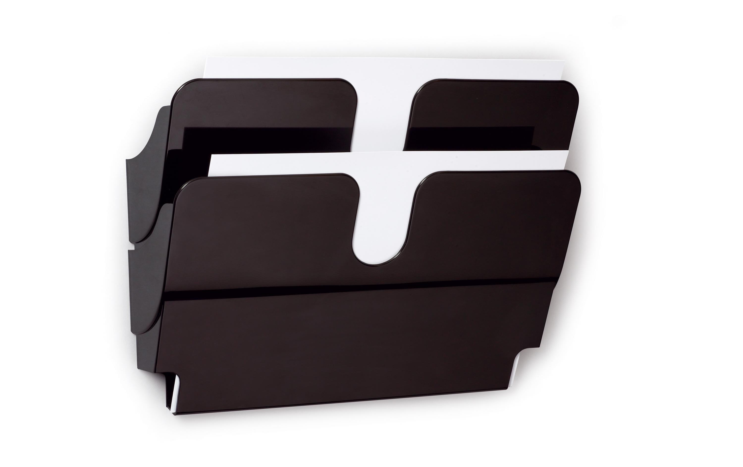 Durable Prospektständer Flexiplus 2 A4 quer 2 Fächer, 340x250x100mm, schwarz
