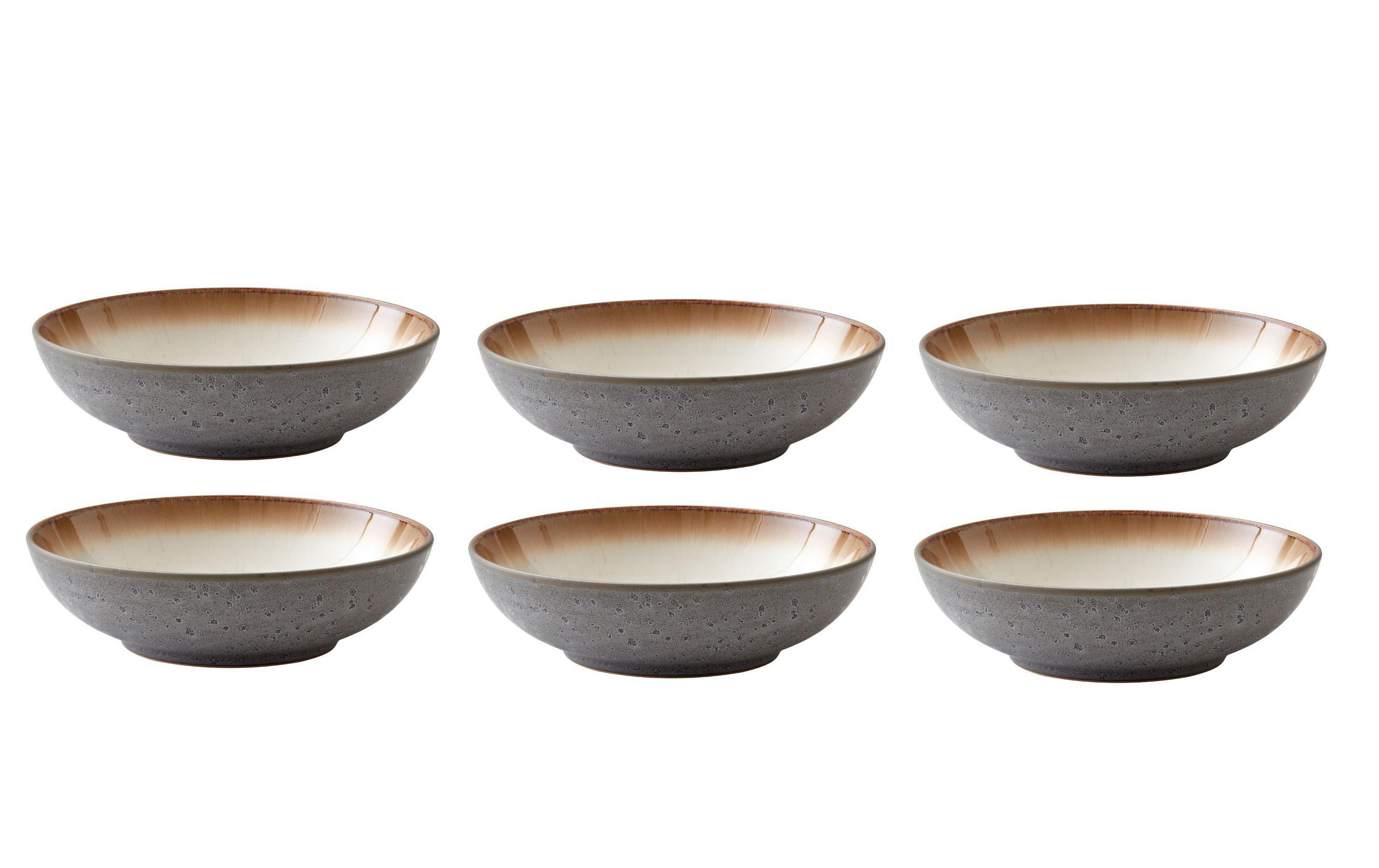 Bitz Pastateller 20cm Schwarz/Creme 6 Stk., D: 20cm H: 6cm, Stoneware