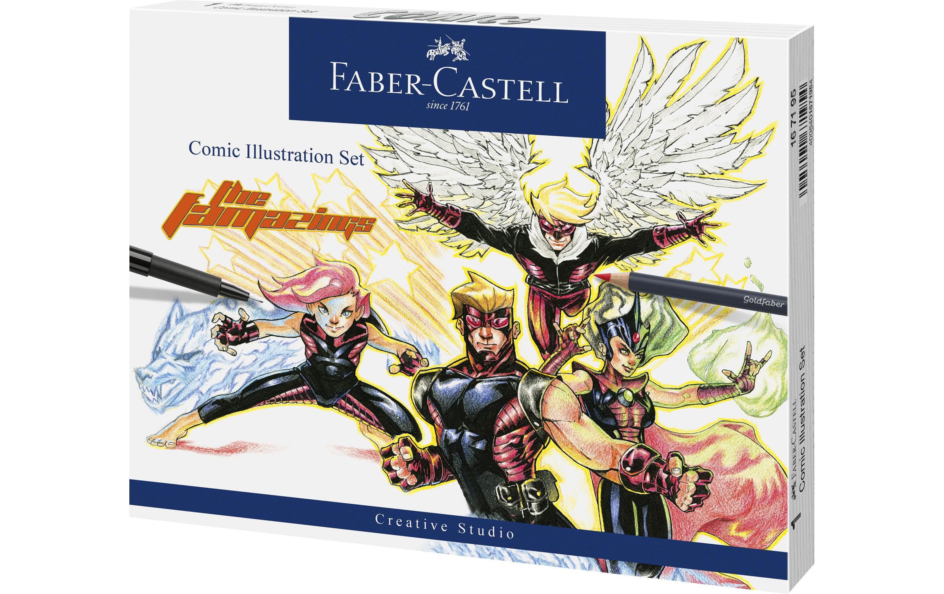 Faber-Castell Tuschestift Pitt Artist Com. Illustration Edition, 15-teiliges Set