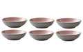Bitz Pastateller 20cm Schwarz/Pink 6 Stk., D: 20cm H: 6cm, Stoneware