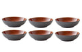 Bitz Pastateller 20cm Schwarz/Amber 6 Stk., D: 20cm H: 6cm, Stoneware