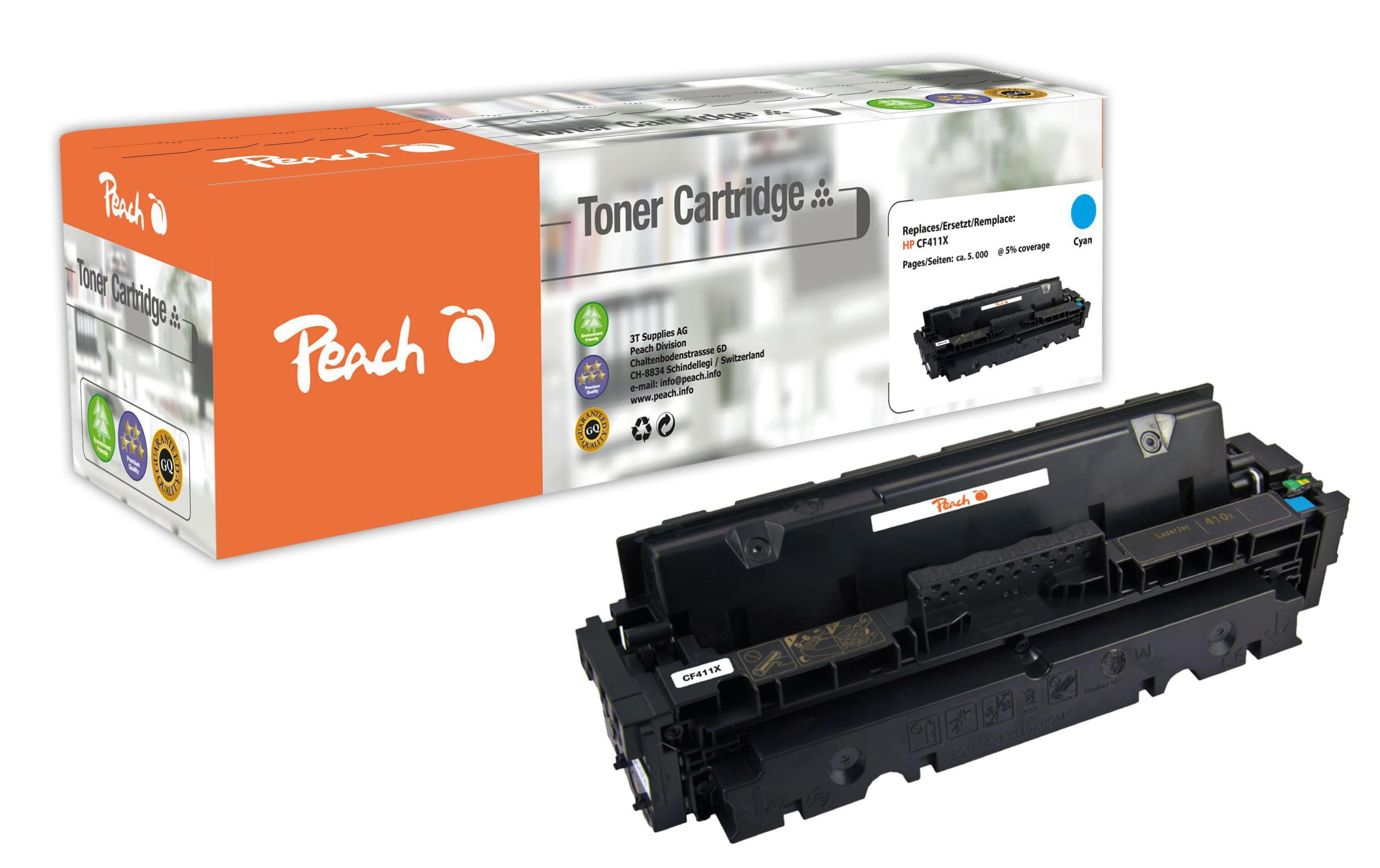 Peach Toner HP CF411X, No 410X Cyan, 5000 Seiten