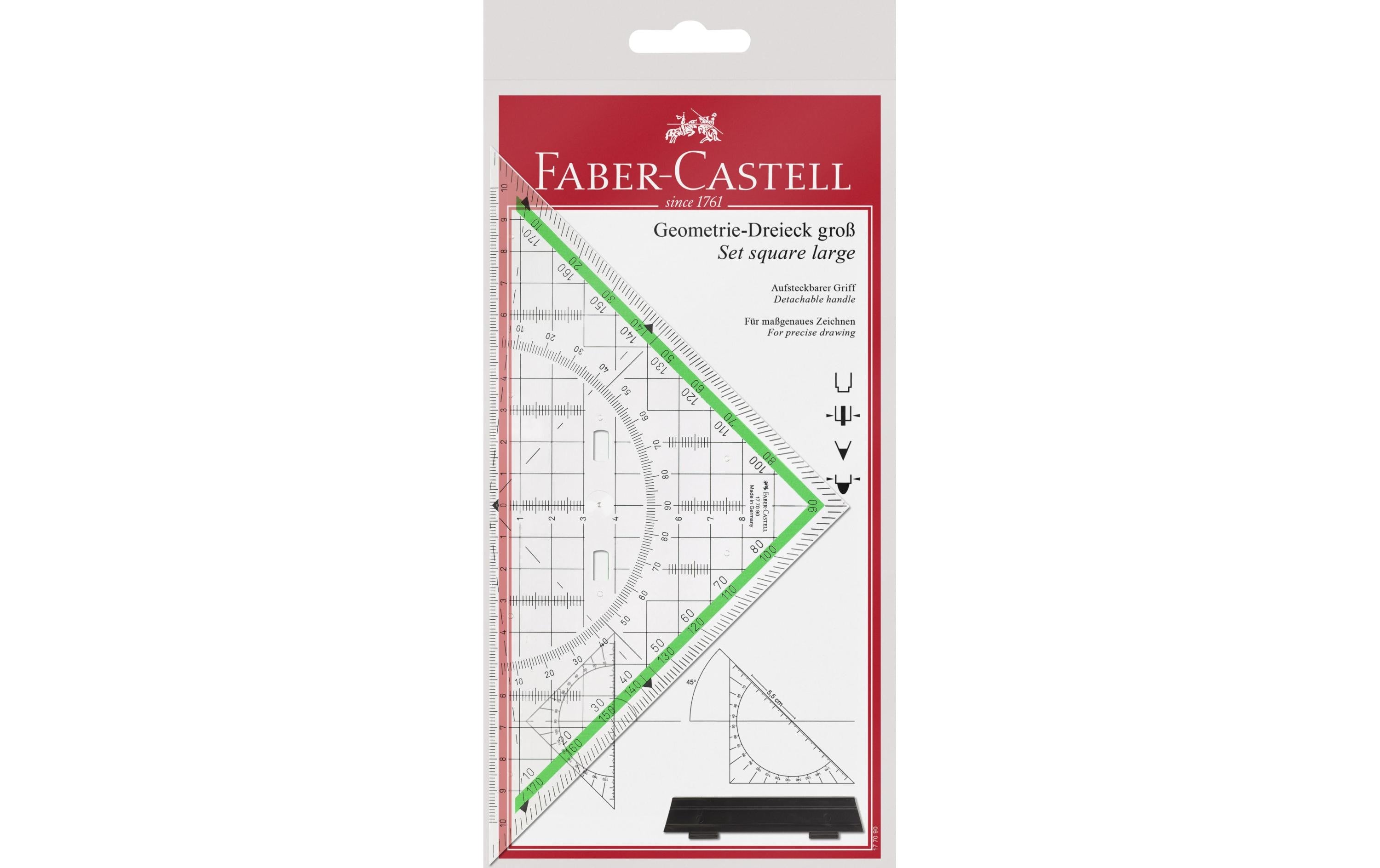 Faber-Castell Geodreieck 20 cm mit Griff glasklar