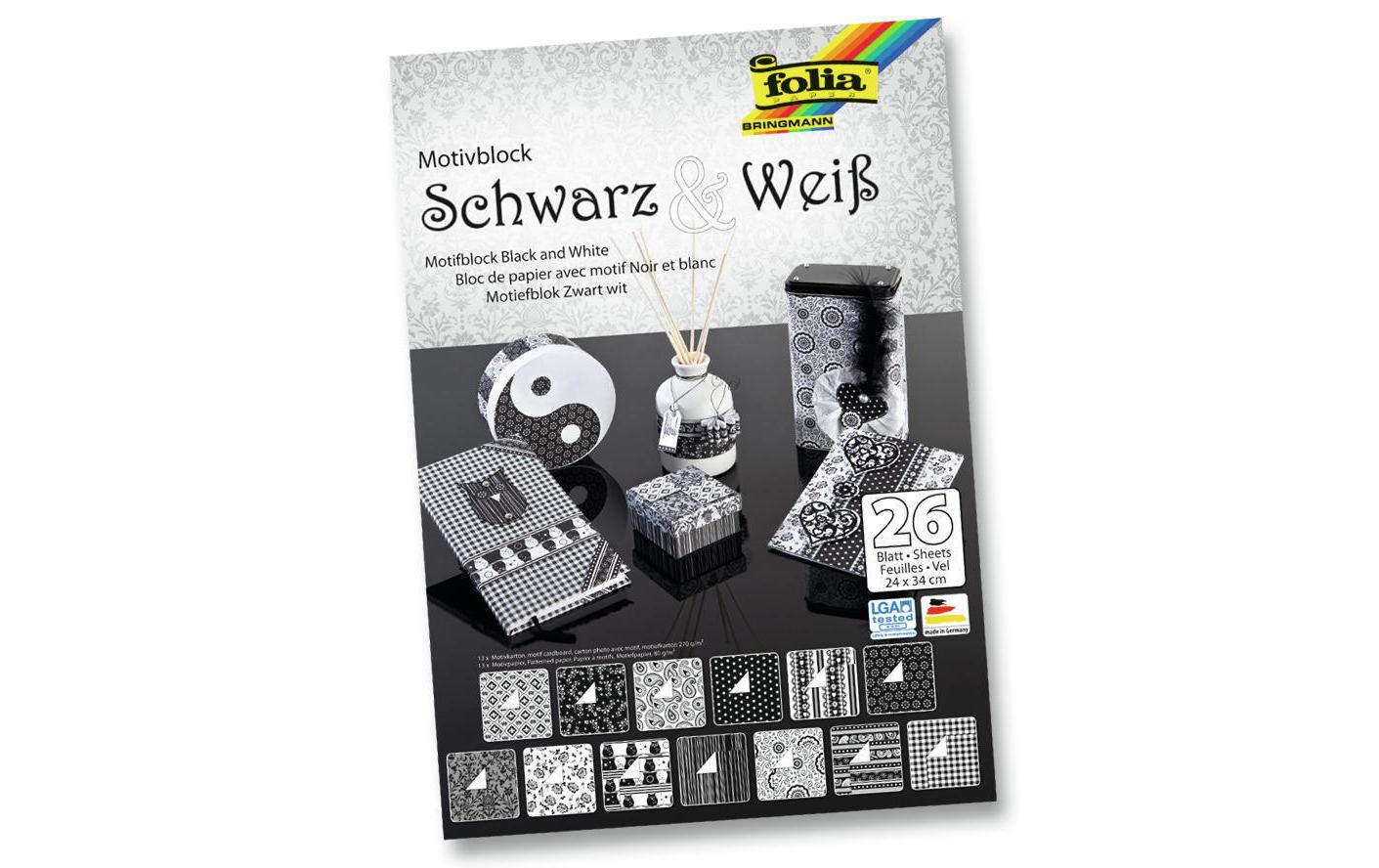 Folia Motivblock Schwarz Weiss