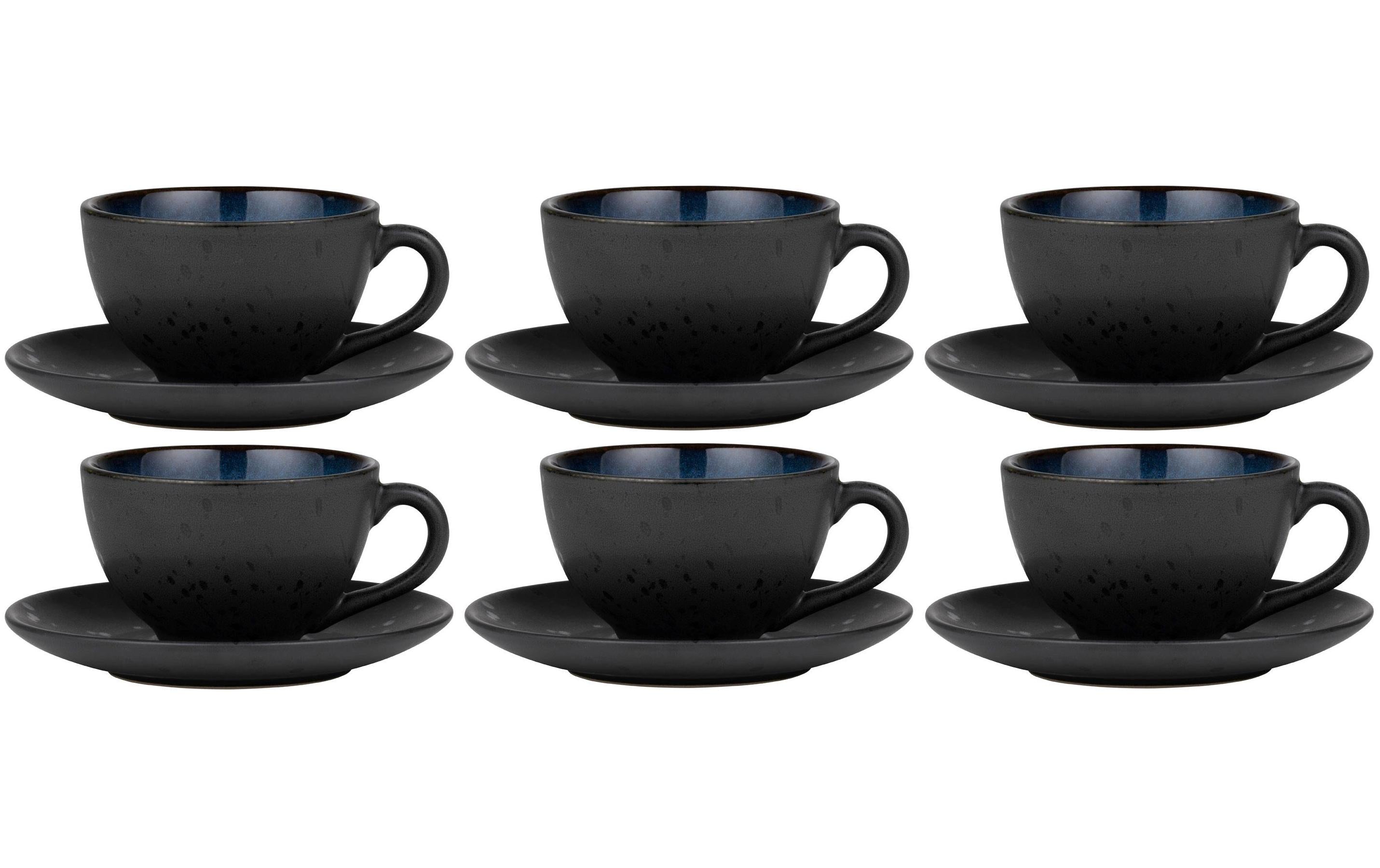 Bitz Kaffeetasse 240ml Schwarz/Blau 6 Stück, V: 240ml, H: 6cm, D: 10cm