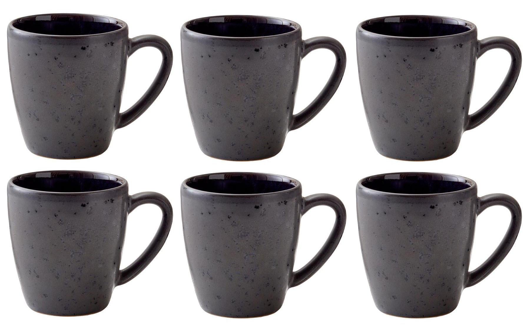 Bitz Kaffeetasse 190ml Schwarz/Blau 6 Stück, V: 190ml, H: 8cm, D: 6.8cm