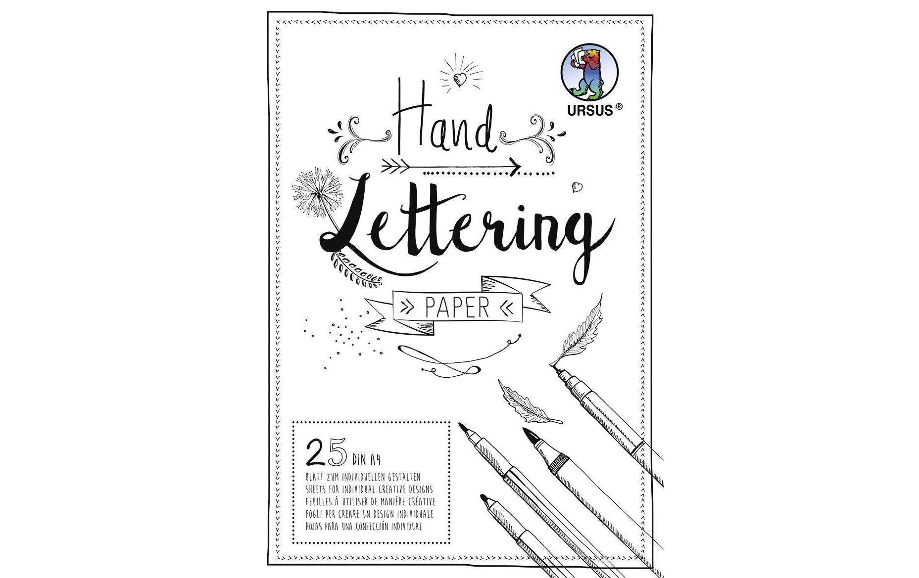 URSUS Handlettering Paper A4 25 Blatt, 200g, weiss