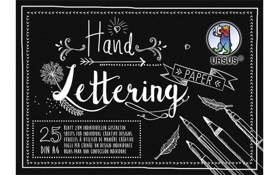 URSUS Handlettering Paper A6 25 Blatt, 210g, schwarz