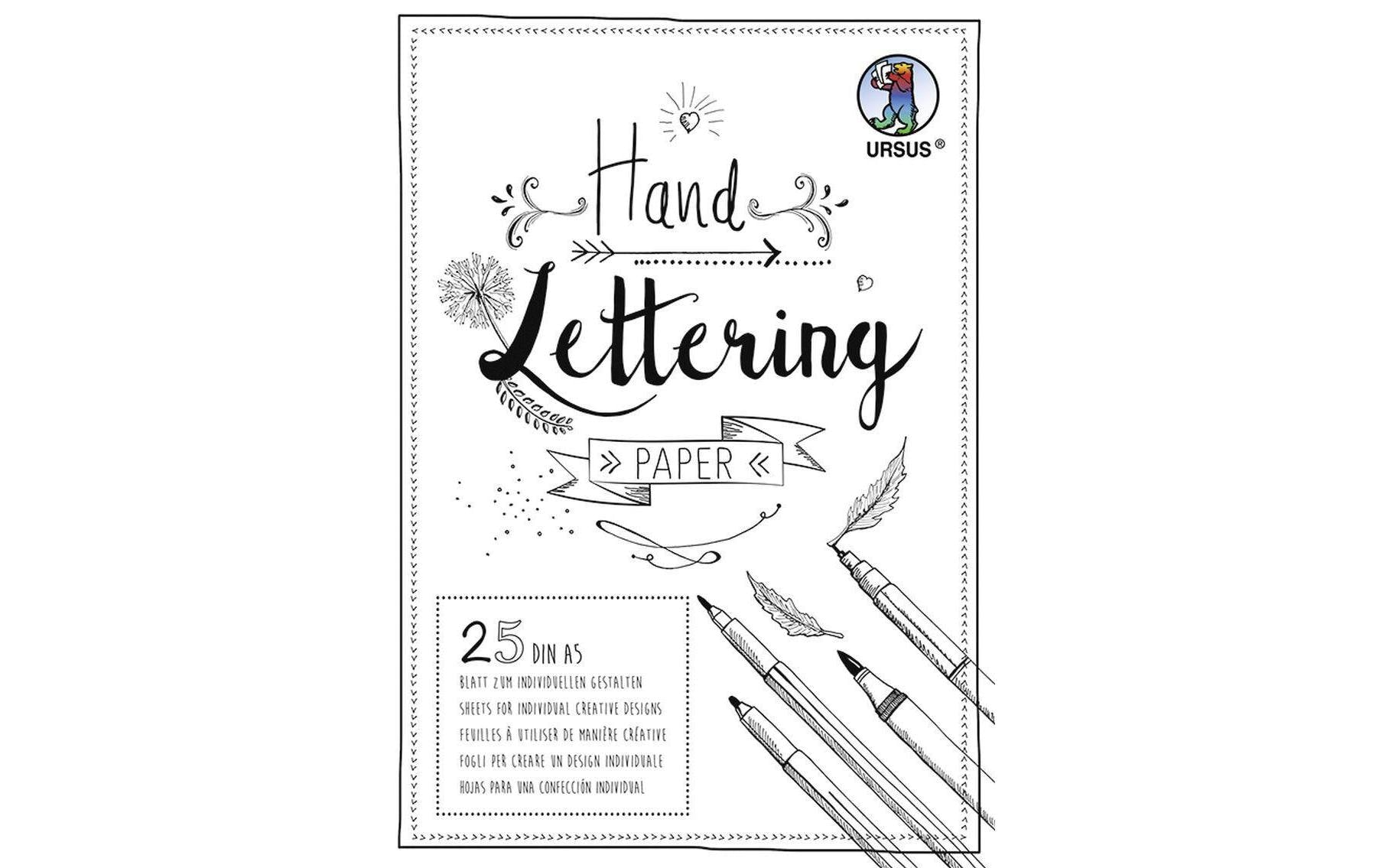 URSUS Handlettering Paper A5 25 Blatt, 200g, weiss