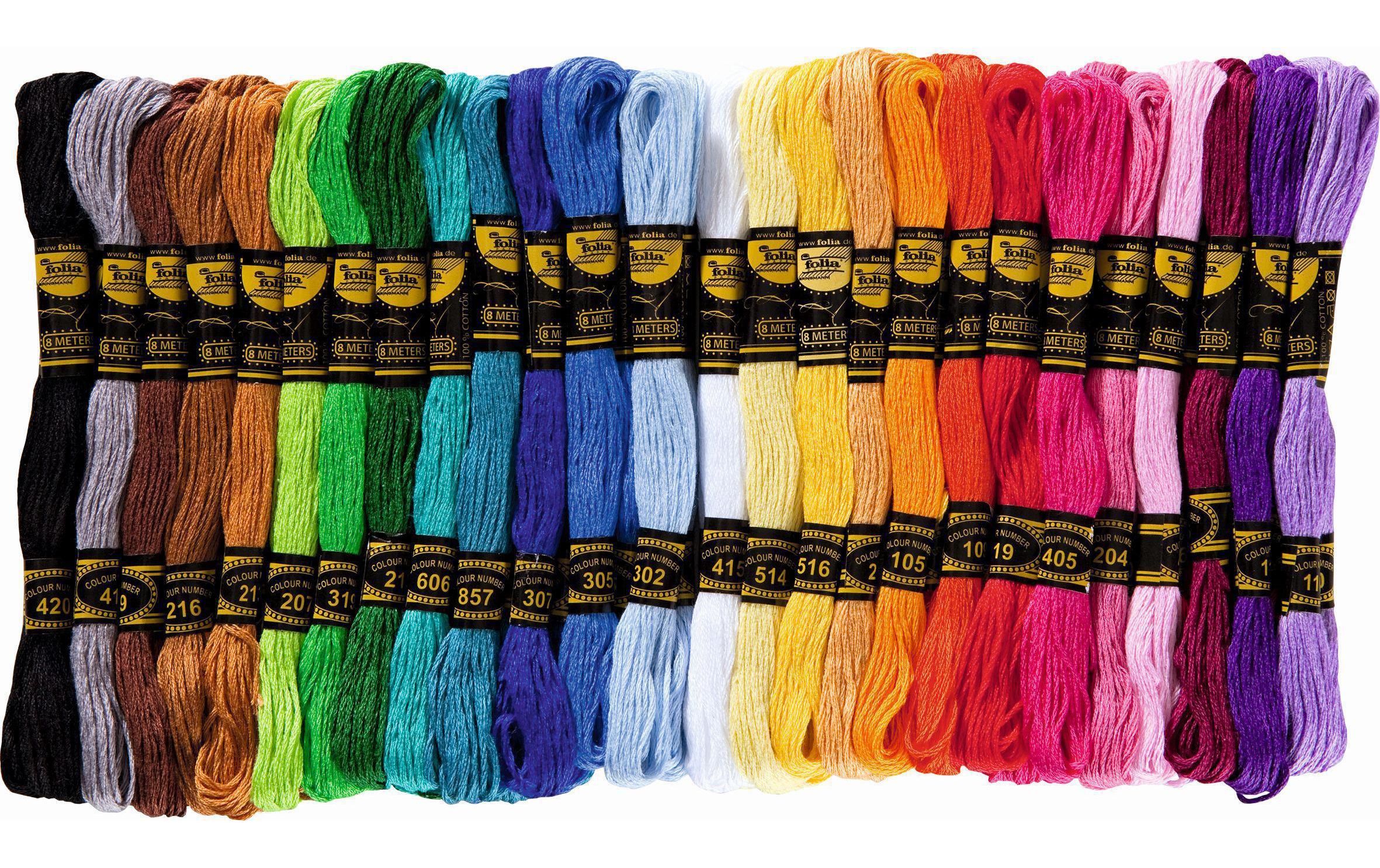 Folia Stickgarn 52 Docken à 8 Meter, 26 Farben