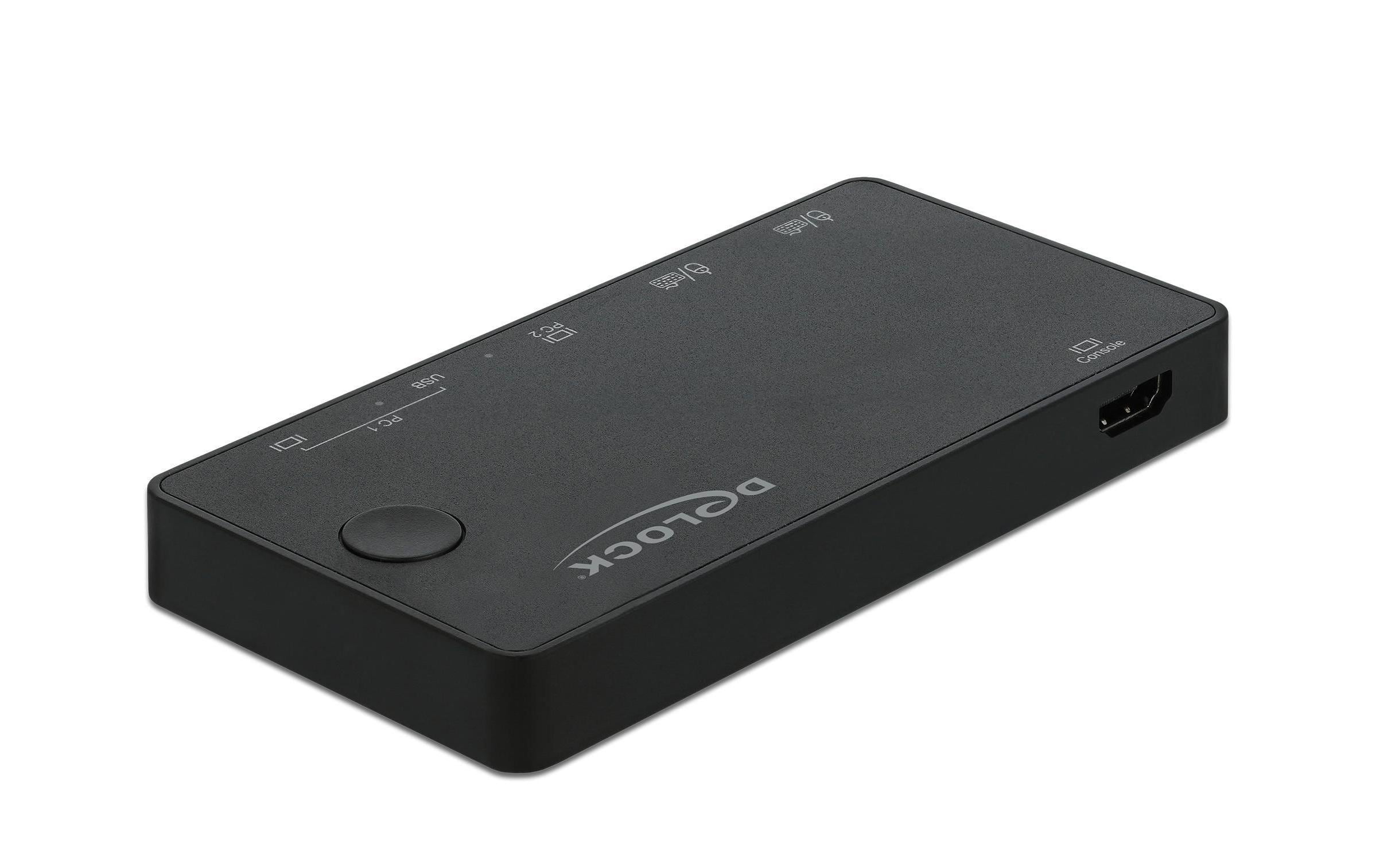 Delock 2in1  KVM HDMI USB-C 60Hz,4K, mit USB 2.0