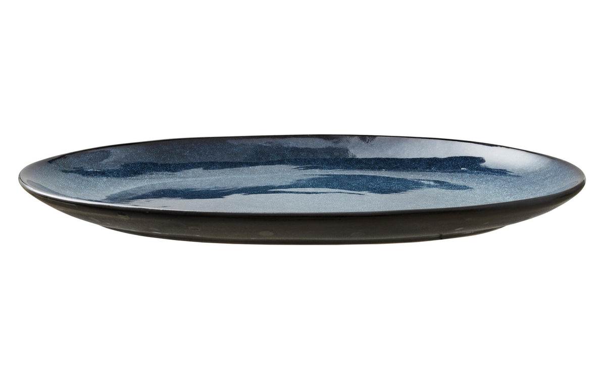 Bitz Servierplatte 36x25cm Schwarz/Blau 1 Stück, Stoneware