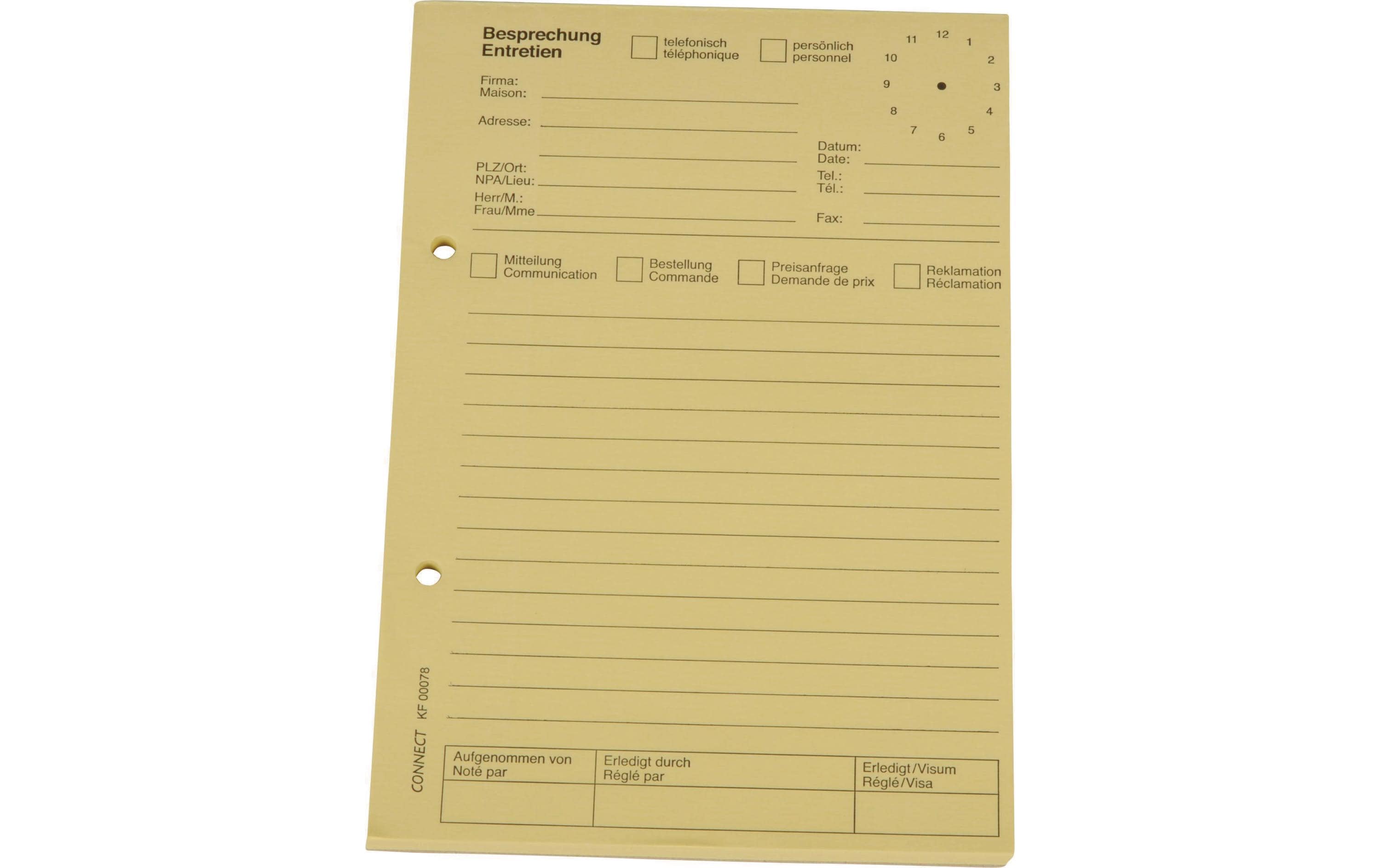 Connect Telefonblock A5 gelb 80 Blatt
