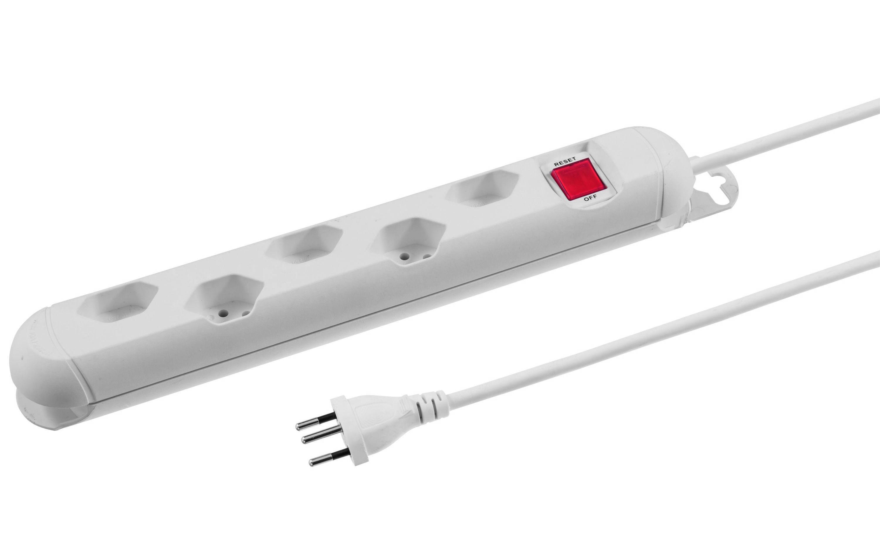 STEFFEN STEBA STRONG Steckerleiste 5xT13 Steckdosen quer, weiss, 3m Kabel