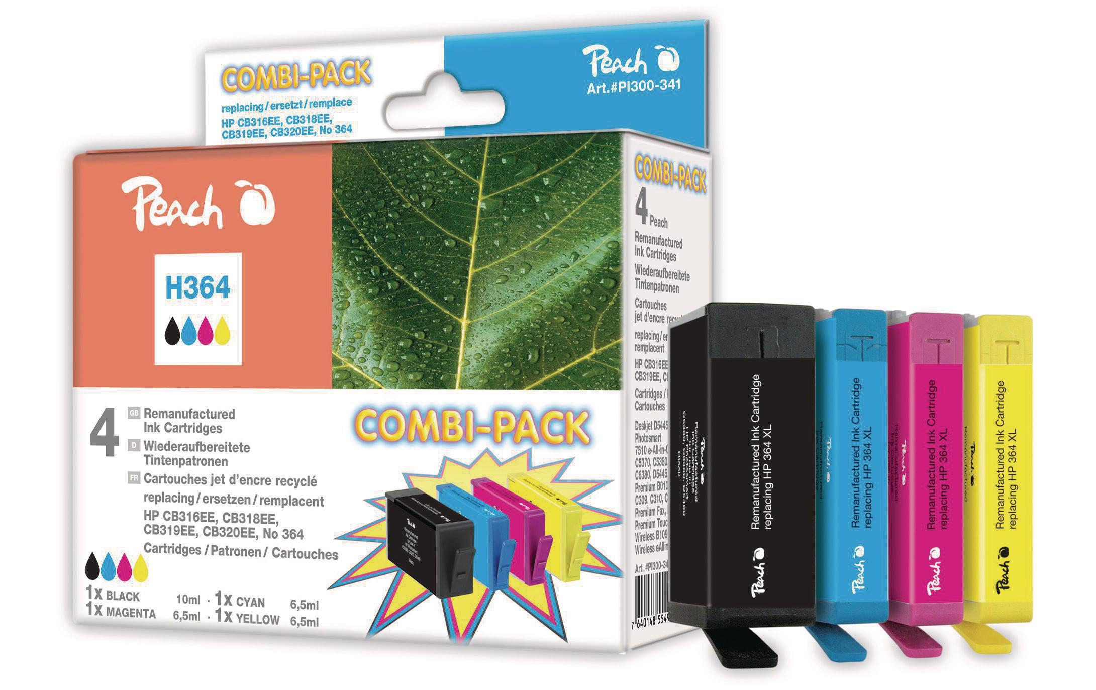Peach Tinte HP No 364 MultiPack Plus 2x 9ml black + 3x 6.2ml