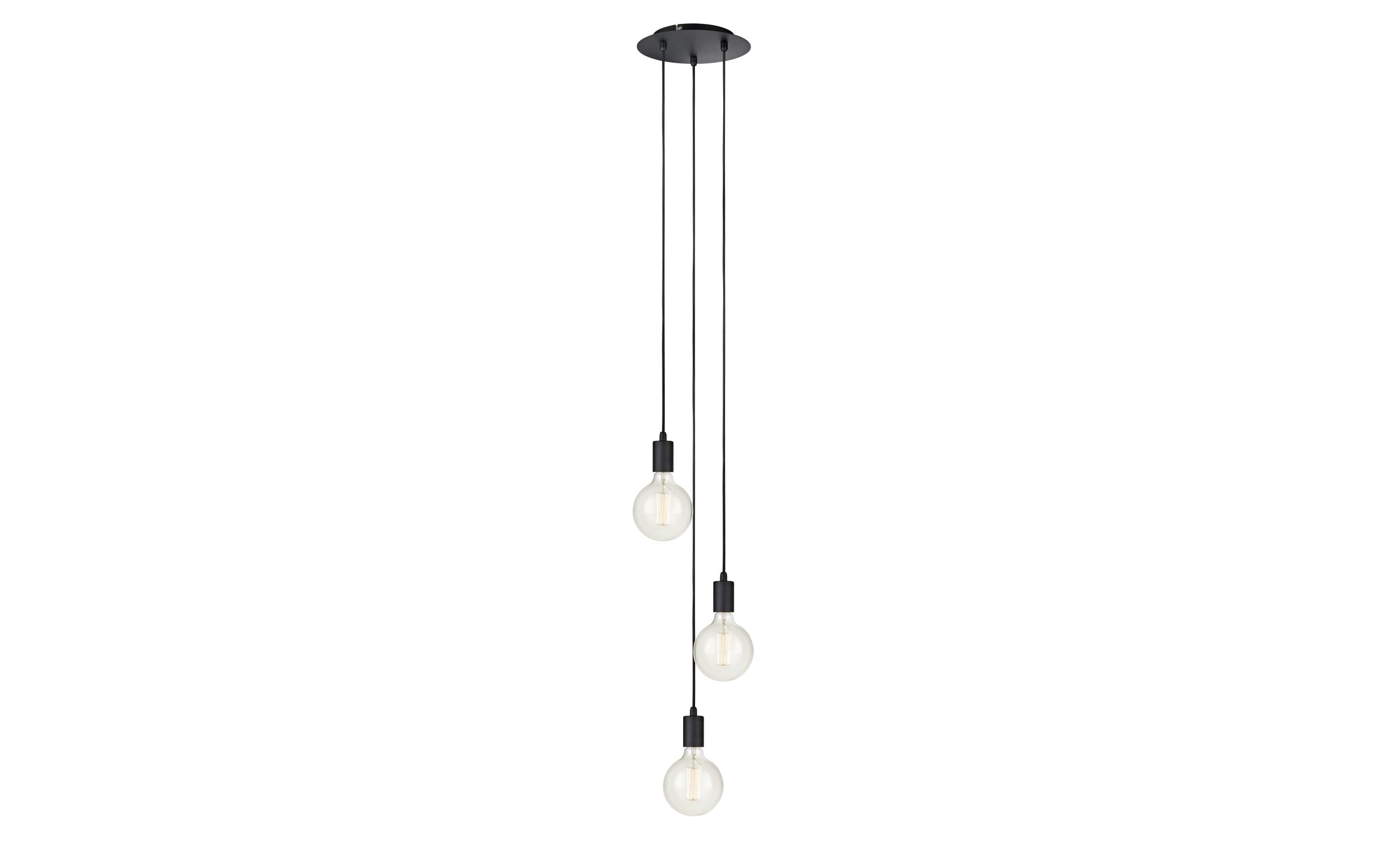 MARKSLOJD Sky 3L Pendelleuchte Rund Schwarz 106334, 3x E27 60W, Dimmbar