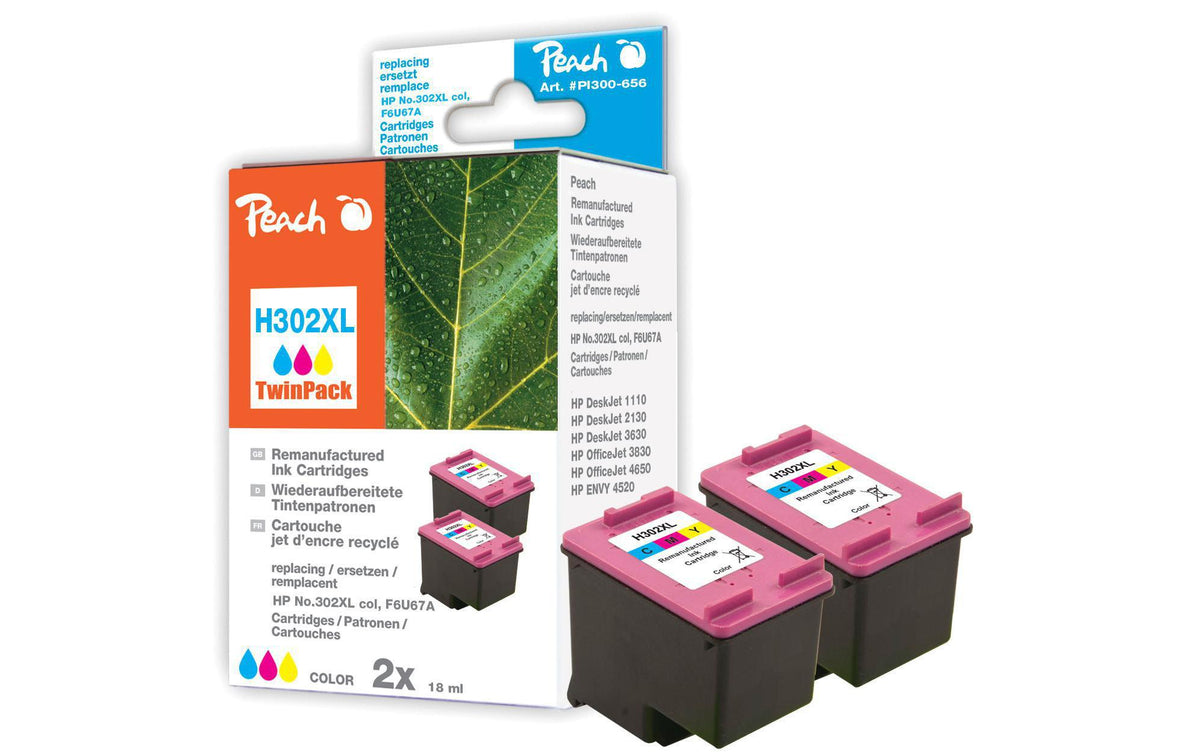 Peach Tinte HP F6U67A 302XL color Twinpack 2x14ml 335 Seiten