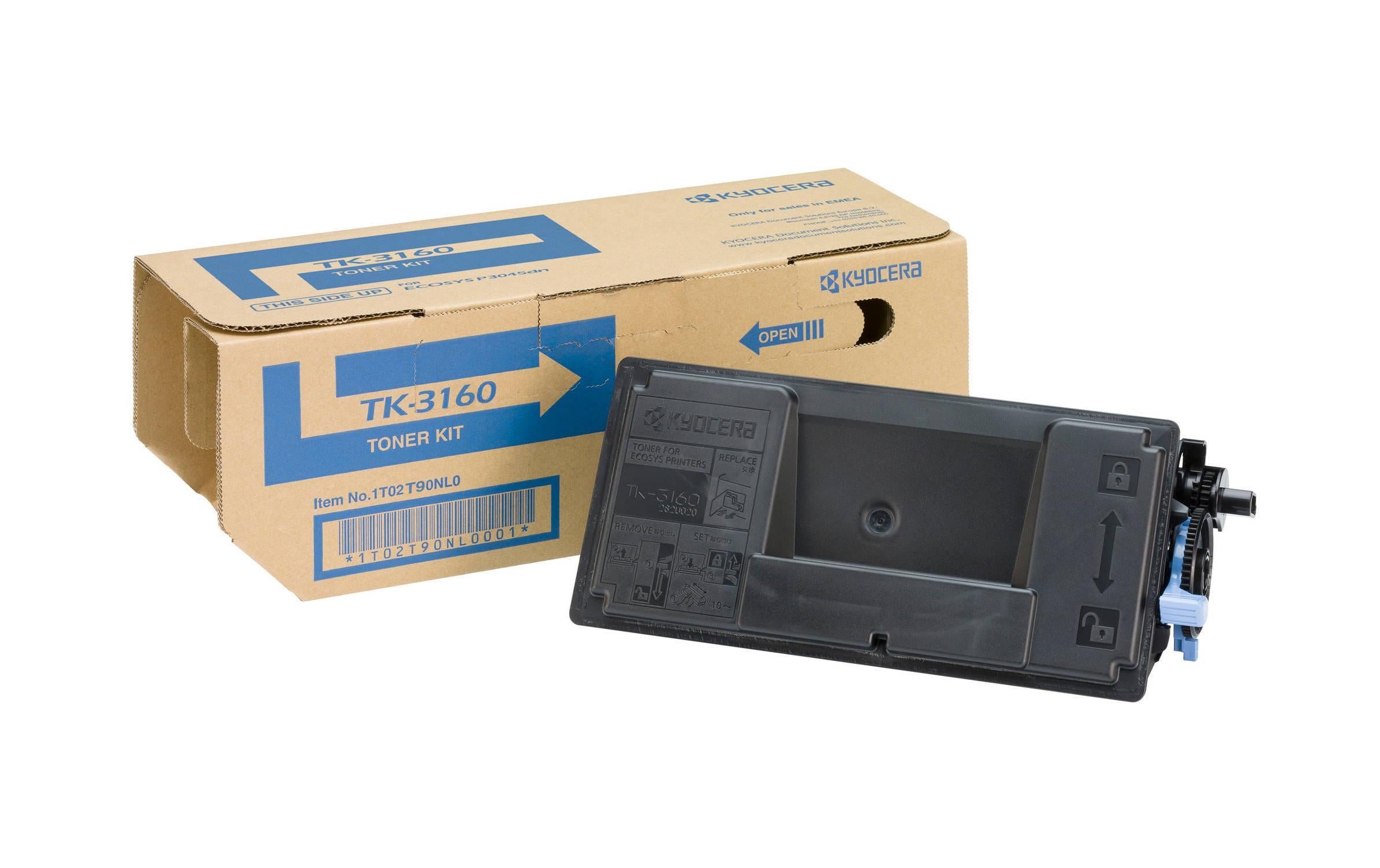 Toner Kyocera TK-3160, schwarz, P3045dn, 12500 Seiten bei 5% Deckung