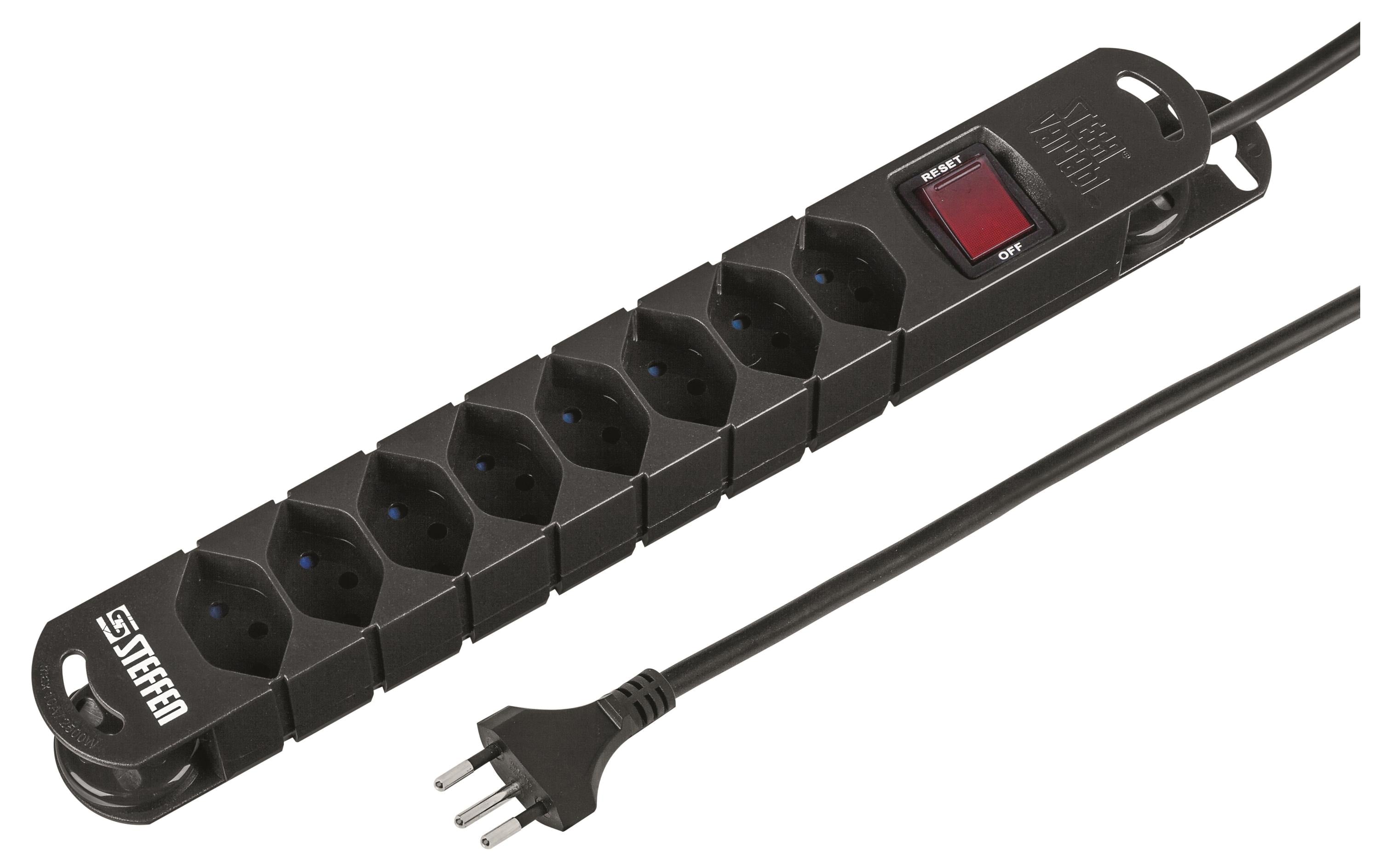 STEBA VARIABL 8xT13, mit Schalter, 5m, sw 5m Kabel, 8 x T13, Magnet, schwarz