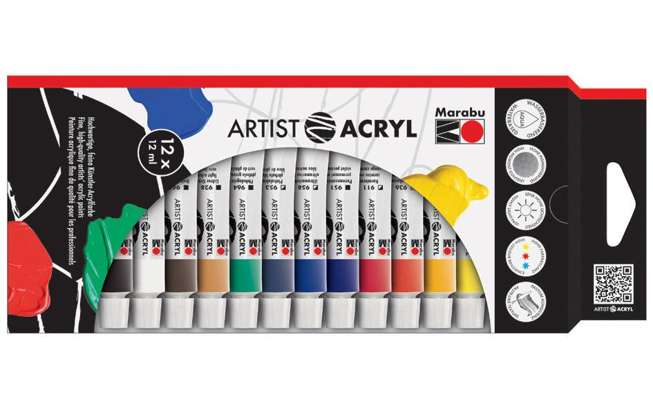 Marabu Artist Acryl 12 x 12ml 12 Farben