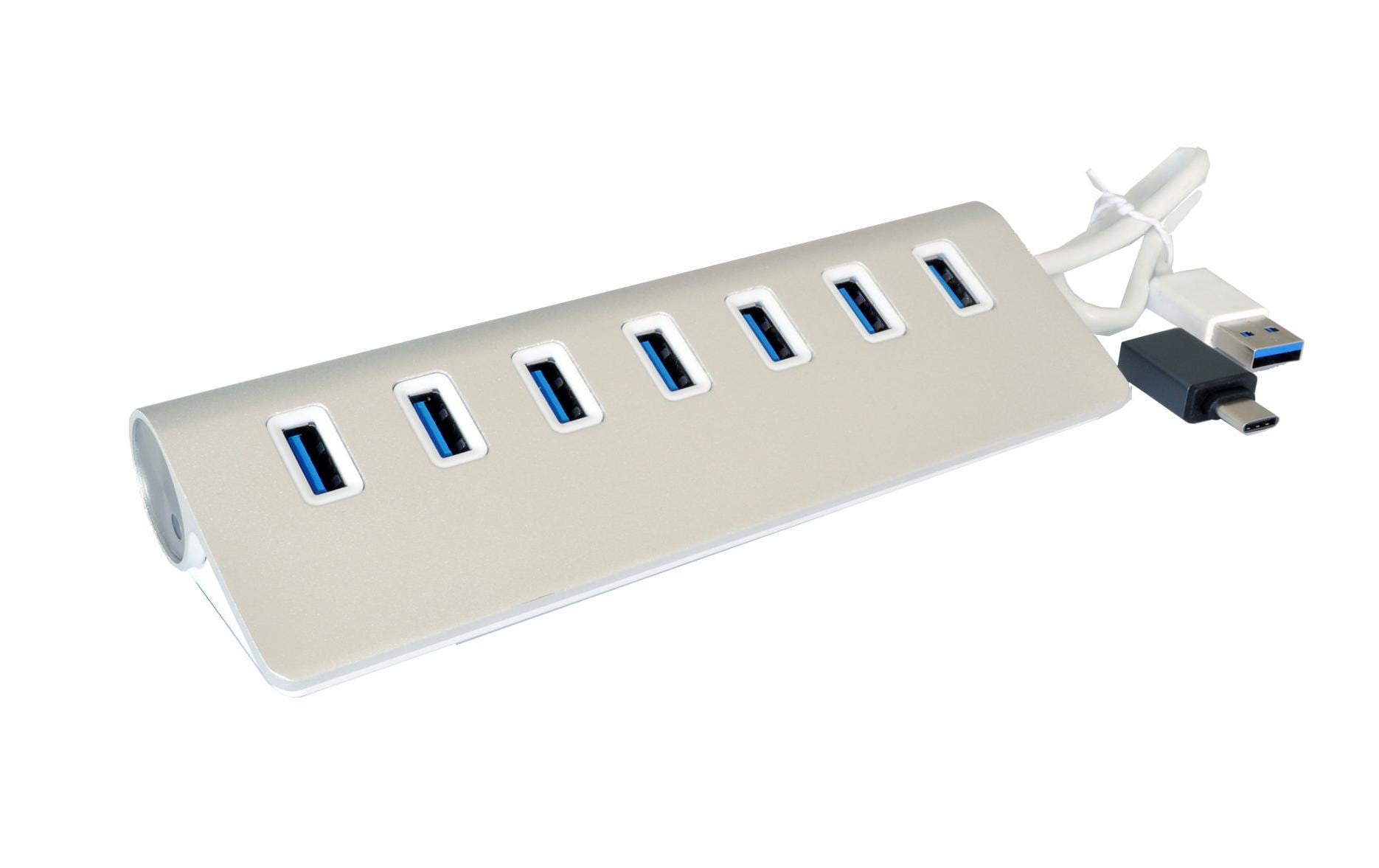 EXSYS EX-1137, 7x USB 3.0, Metall, mit 1.5A Strom pro Port,
