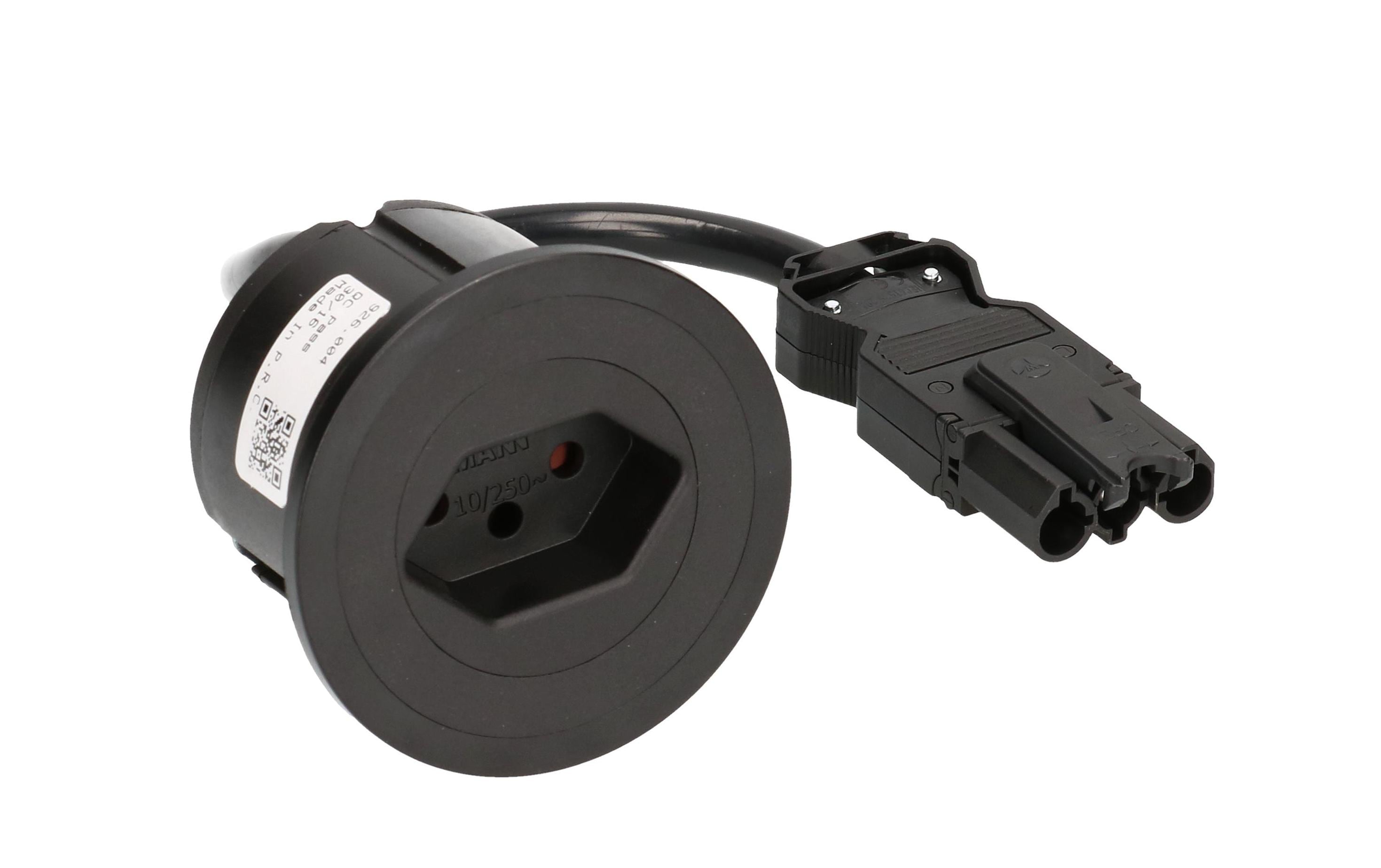 Bachmann PIX Design-Einbausteckdose 1x T13, mit 0.2m Kabel und GST18 Stecker