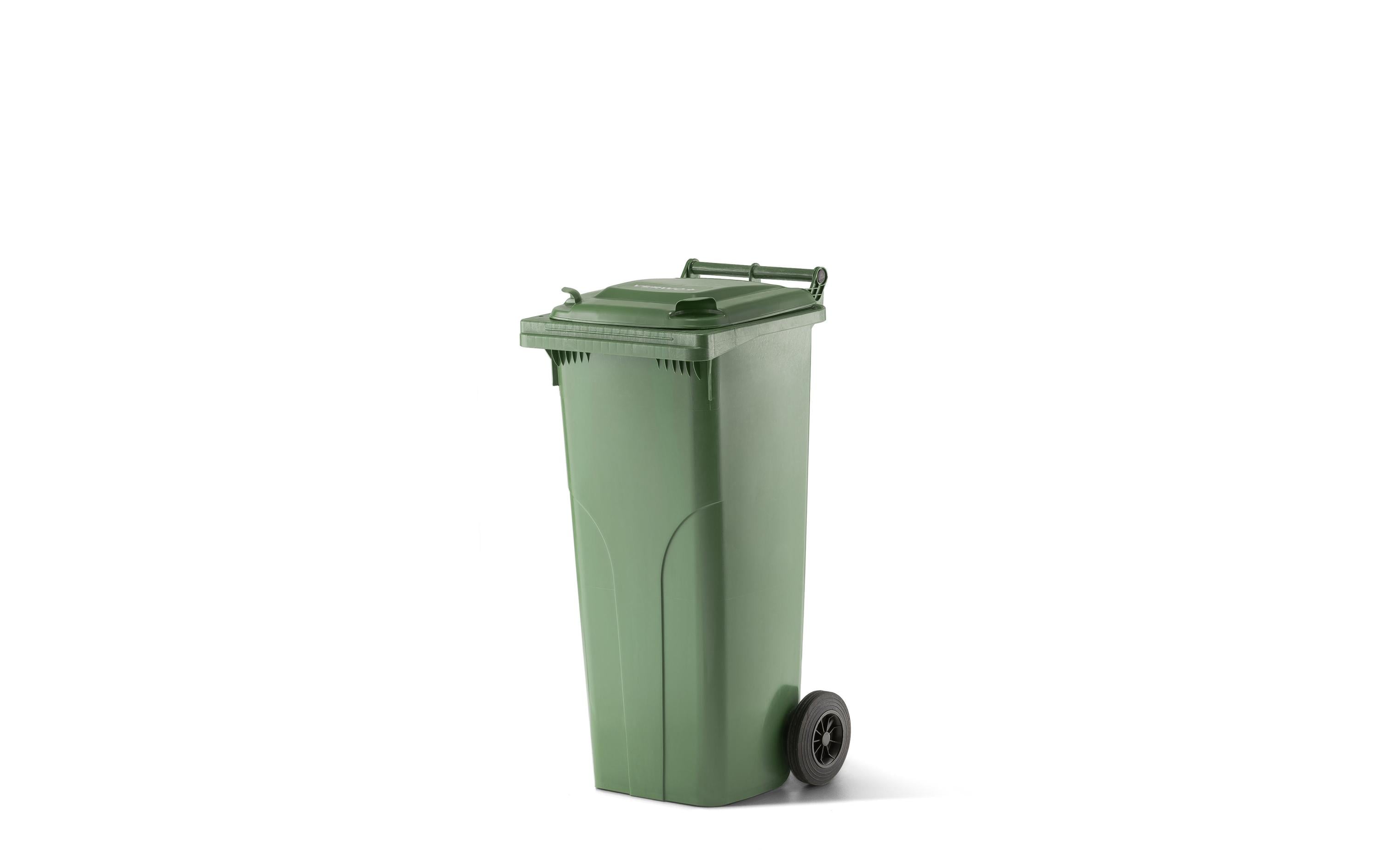 Verwo Kunststoffcontainer 140l Grün, mit Deckel